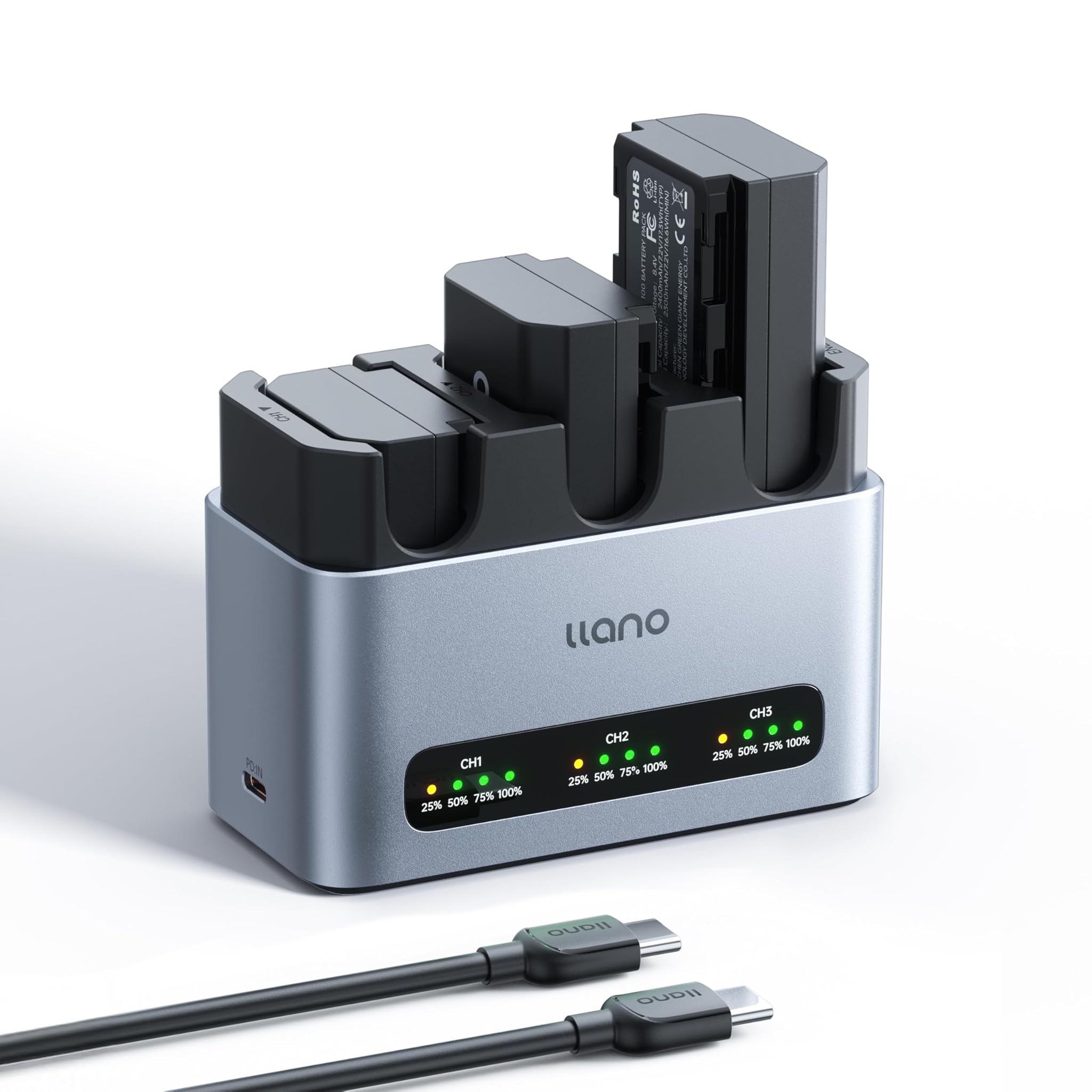 Llano 3 Batterie NP-FZ100 2400 mAh & Caricatore 30W