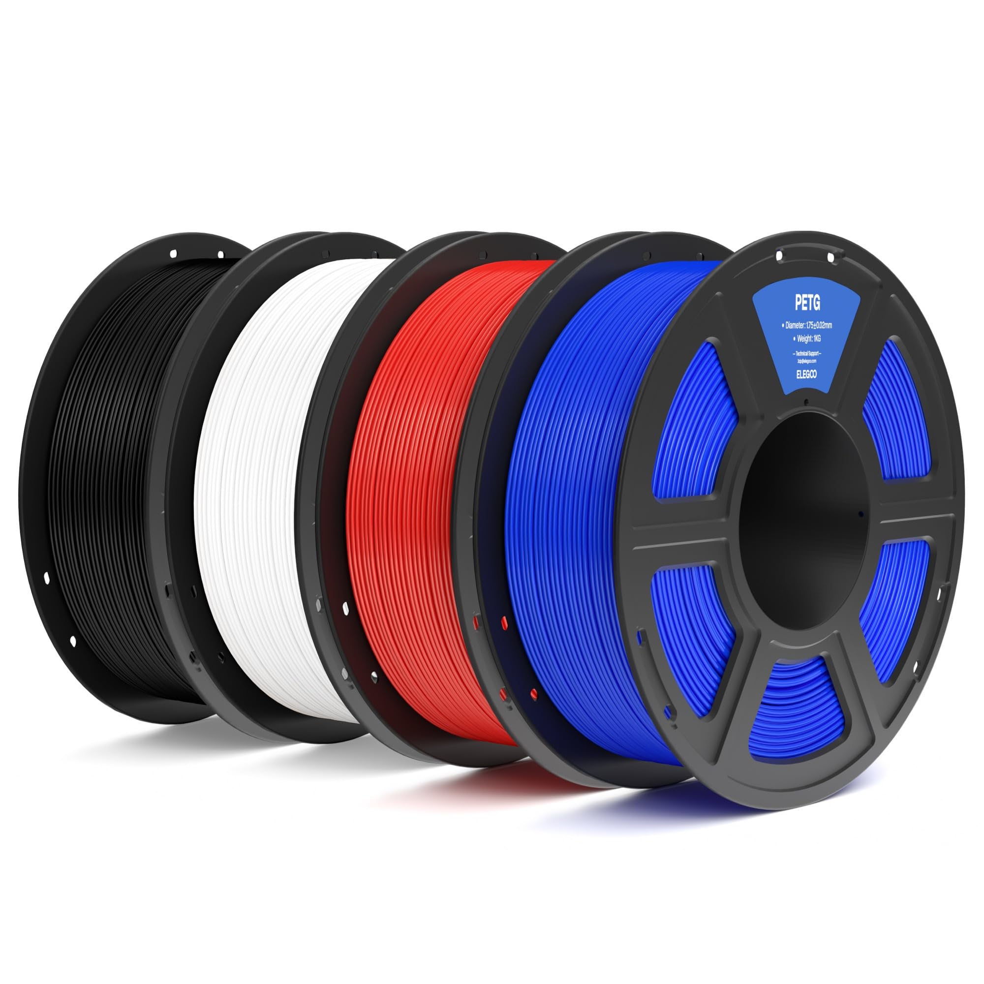 Elegoo PETG Filamento 1,75 mm 4KG, Multicolore