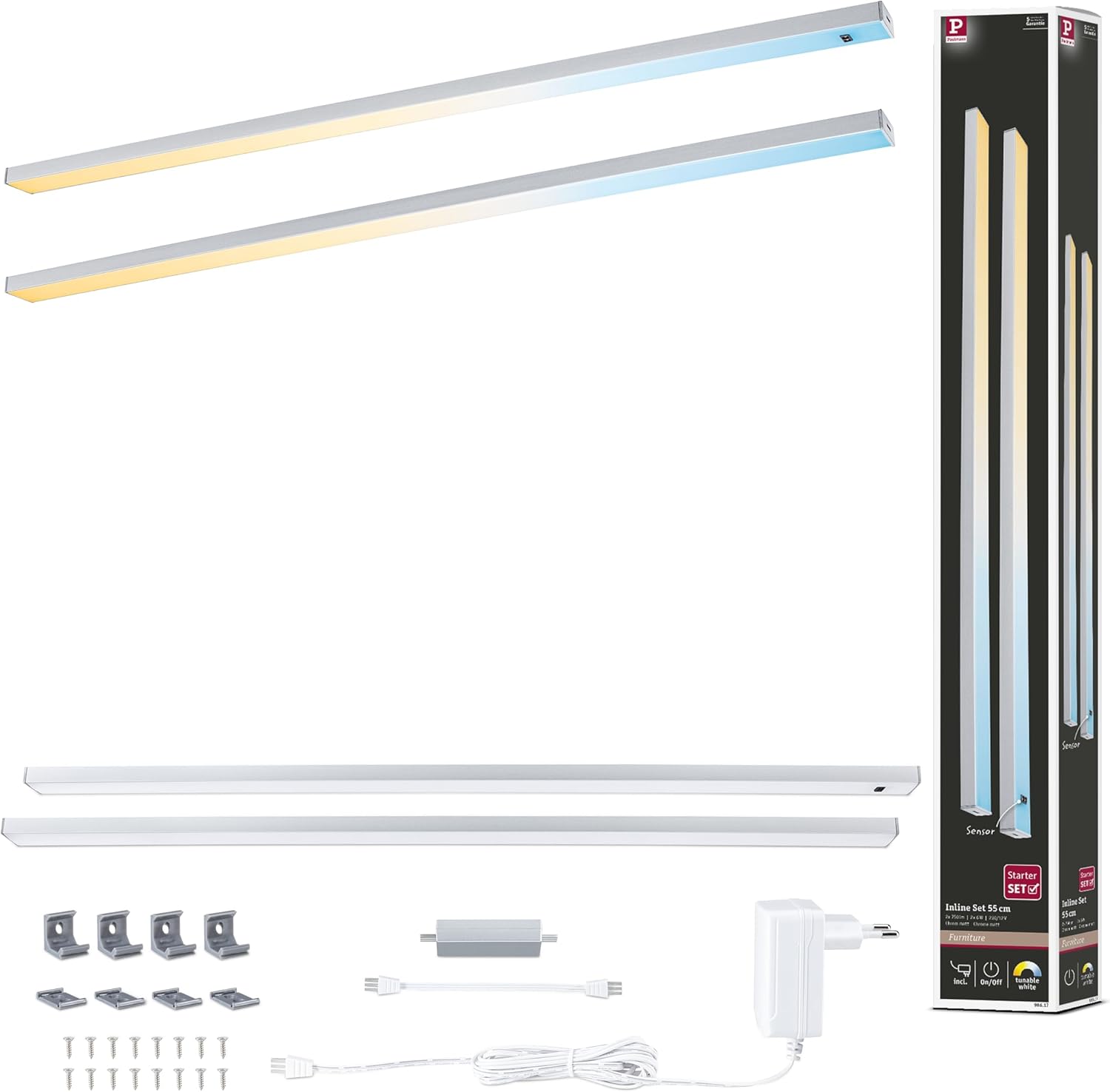 Paulmann 98617 - Set 2 Lampade Sottopensile LED Inline - immagine 1