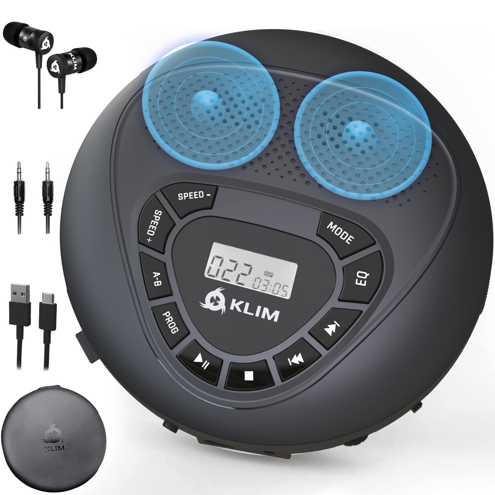 Klim Speaker + Lettore CD Portatile Ricaricabile
