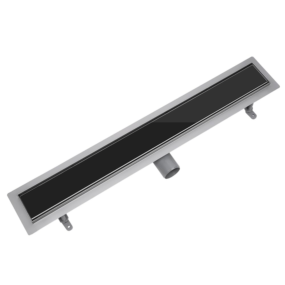 Set Grondaia Doccia con Griglia in Vetro Nero