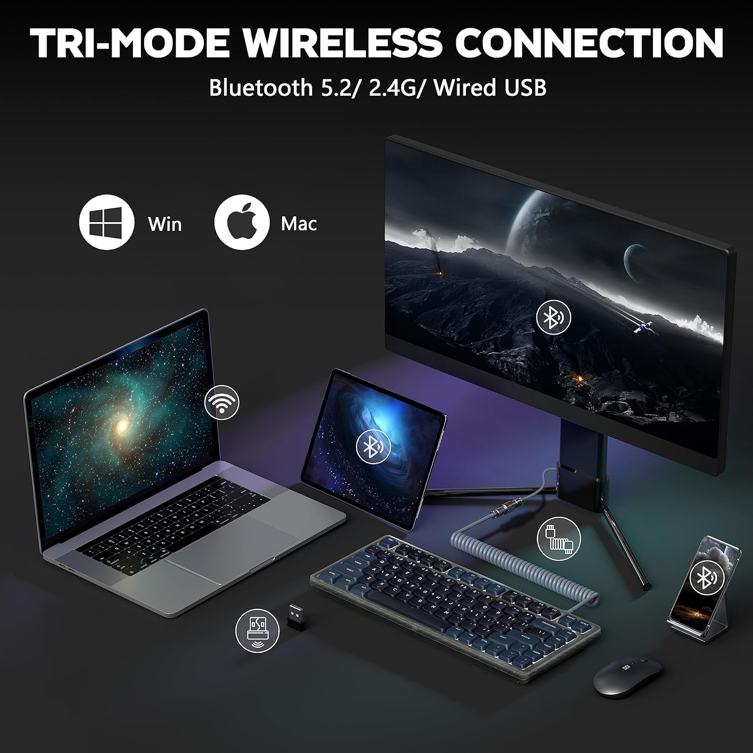 Attack Shark AK832 Tastiera Meccanica 75% TKL Wireless - immagine 2
