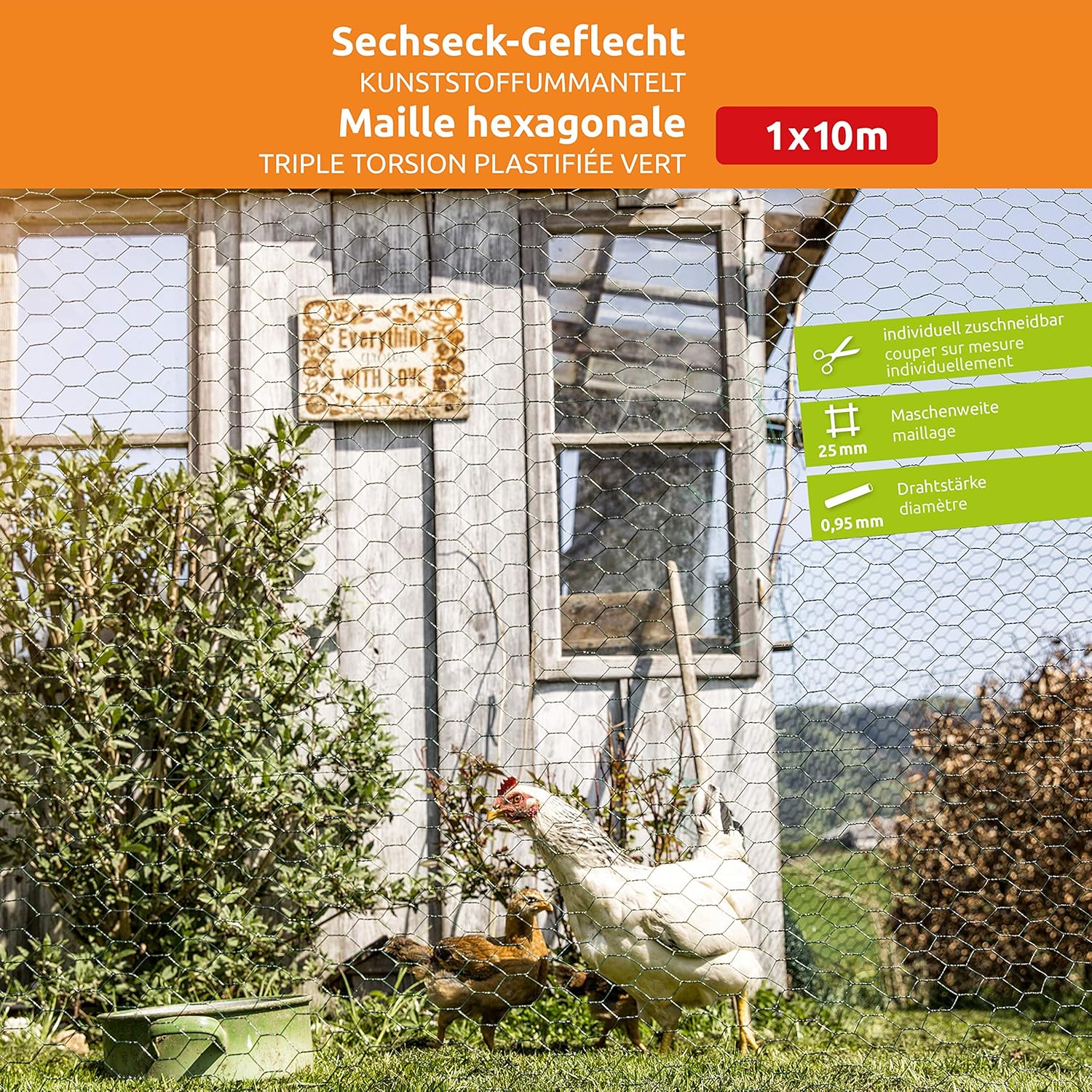 Windhager Rete Esagonale Rivestita in Plastica - immagine 2