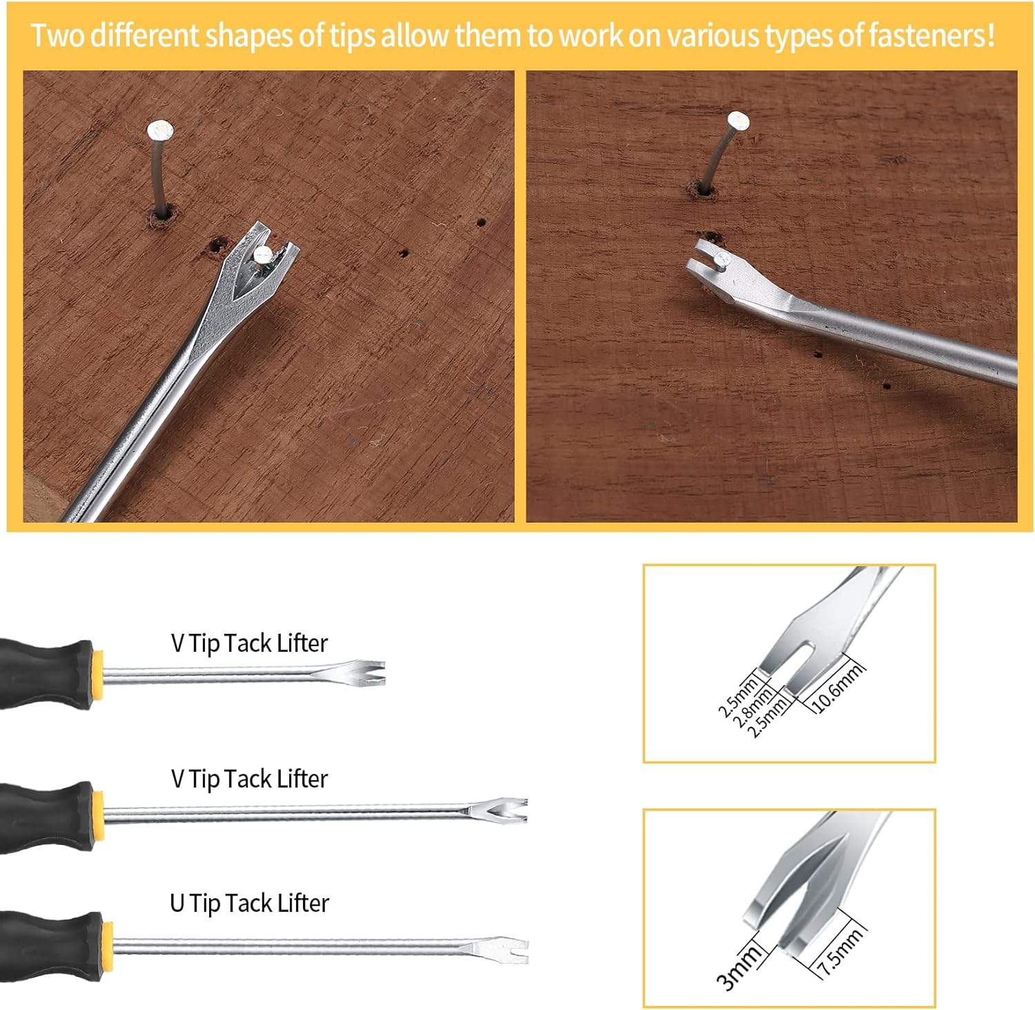 Kit 4 Pezzi Rimozione Graffette e Rivetti con Manico Gomma - immagine 4