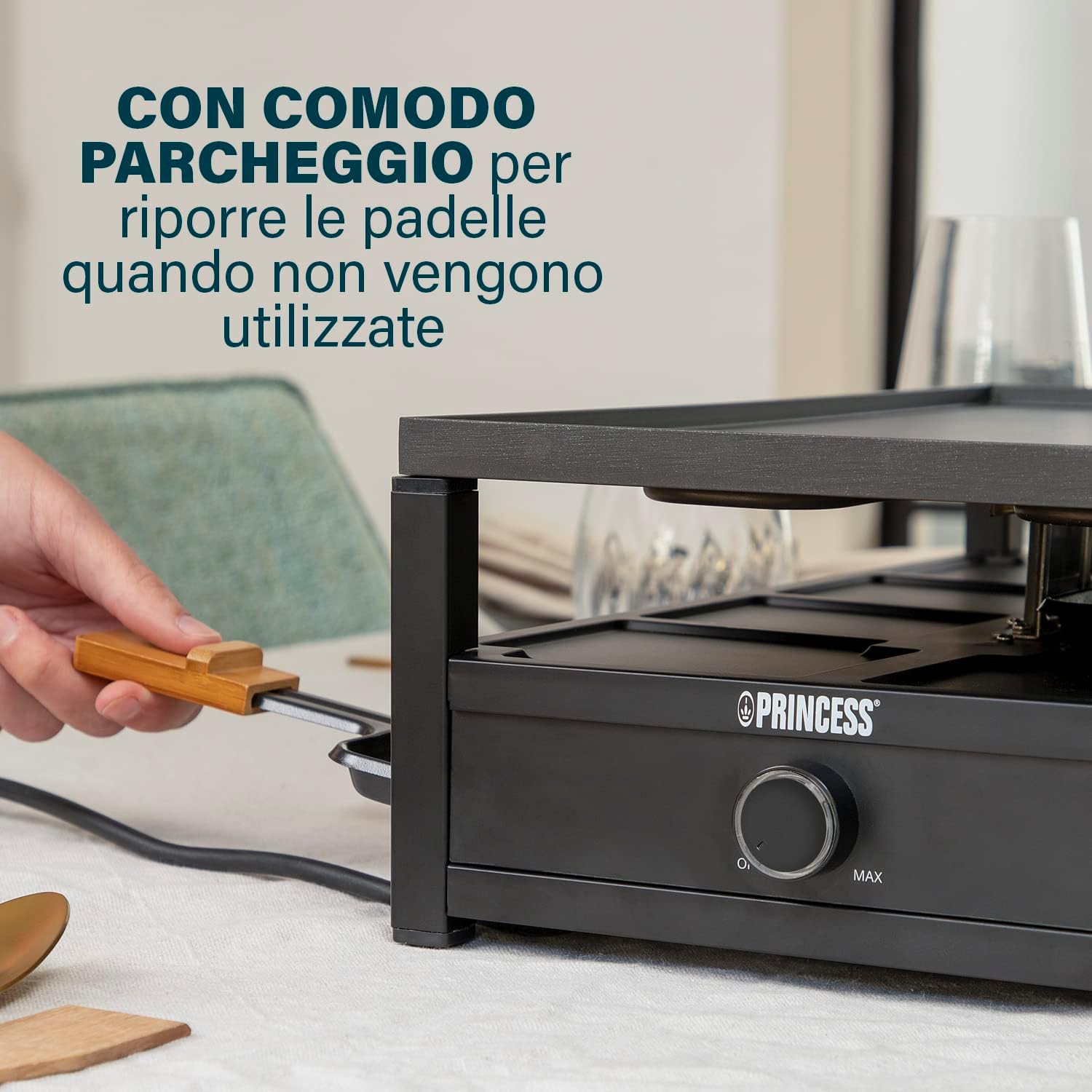 Princess 162655 Padella Raclette 8 Persone, Nera - immagine 5