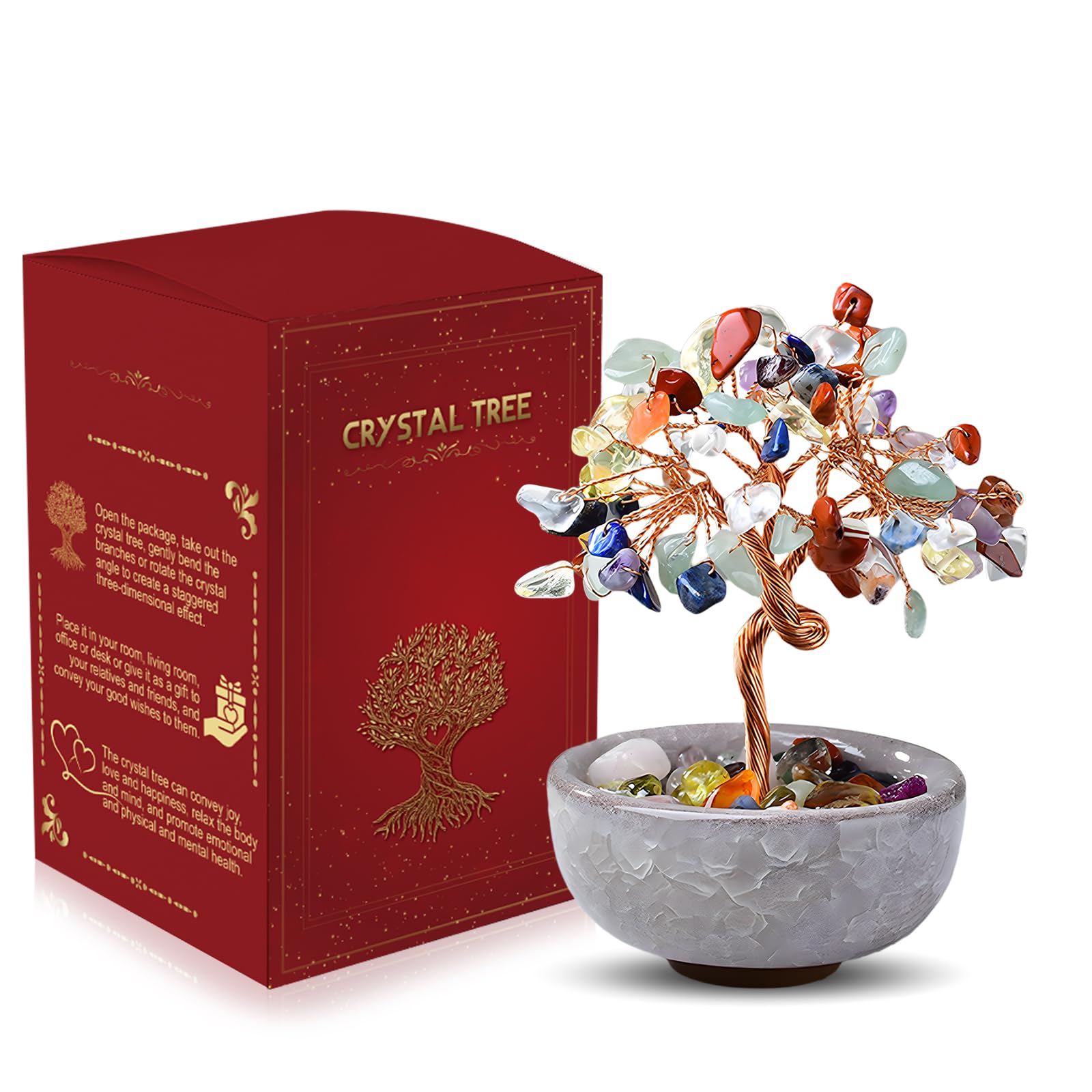 Albero della Vita di Quarzo Rosa - Pietre Chakra