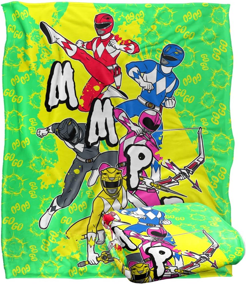 Power Rangers Blanket, 152 x 127 cm Mmpr Group Attack Silky Touch Super ...