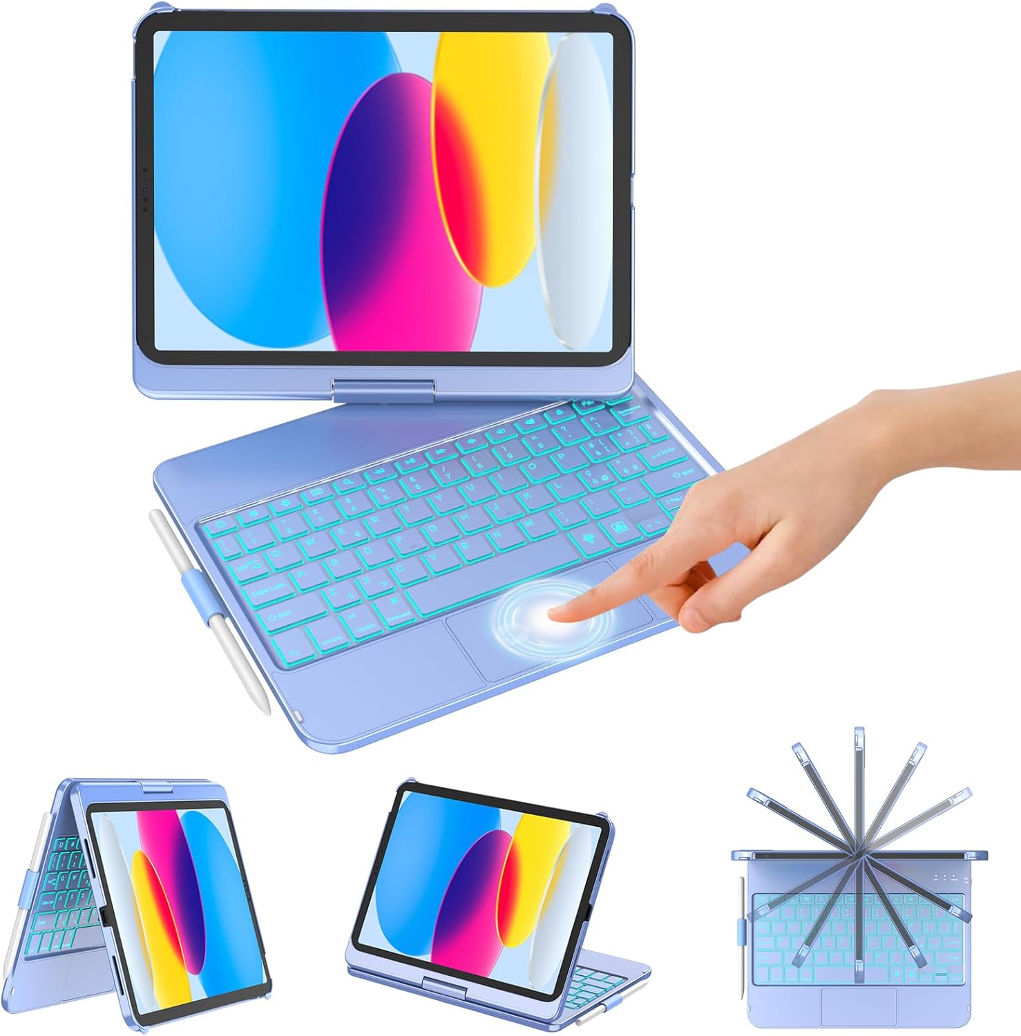 KBCASE Custodia con Tastiera per iPad 9Generazione 10.5” - immagine 1