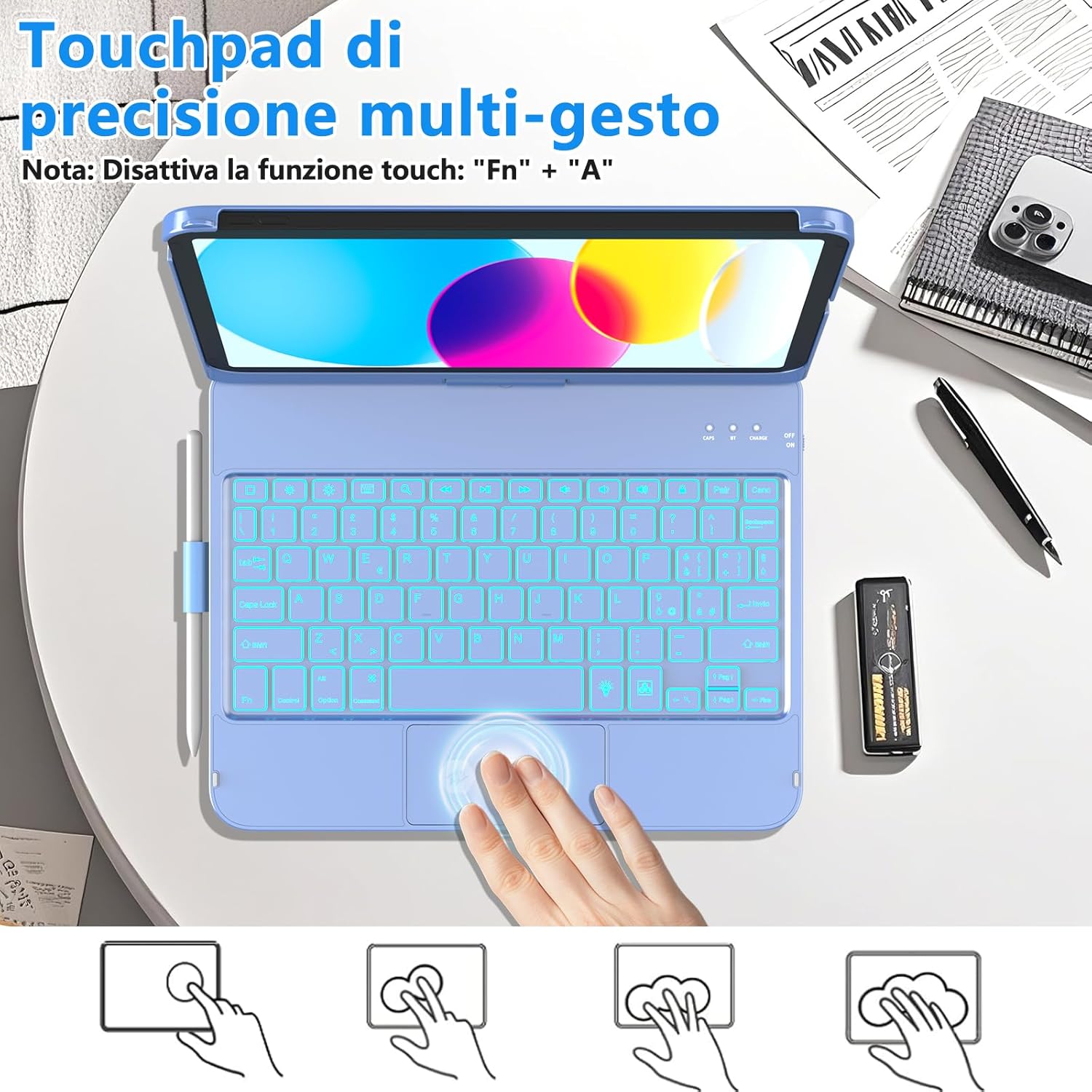 KBCASE Custodia con Tastiera per iPad 9Generazione 10.5” - immagine 4
