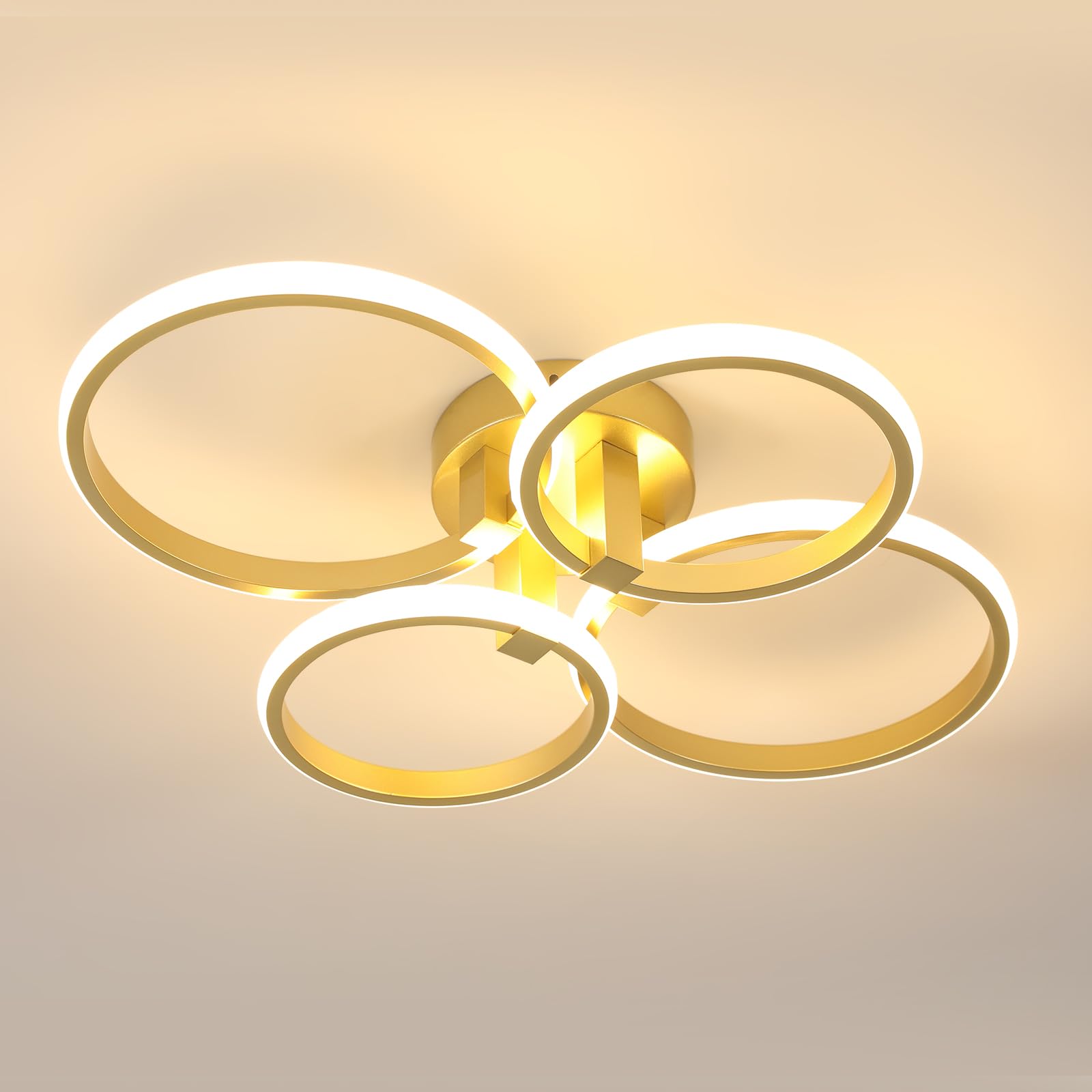 Delipop Plafoniera LED Soffitto 58W Oro 4 Anelli