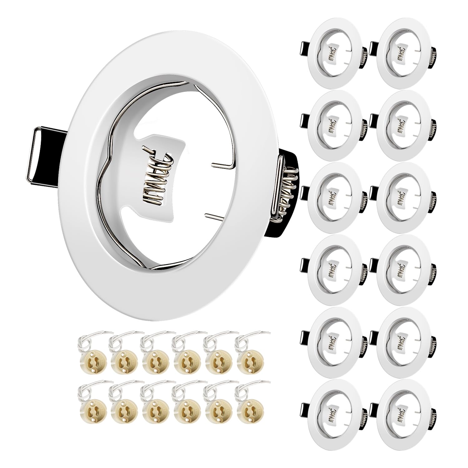 Cornice Faretti LED da Incasso GU10 Rotondi Bianchi (12 pz)