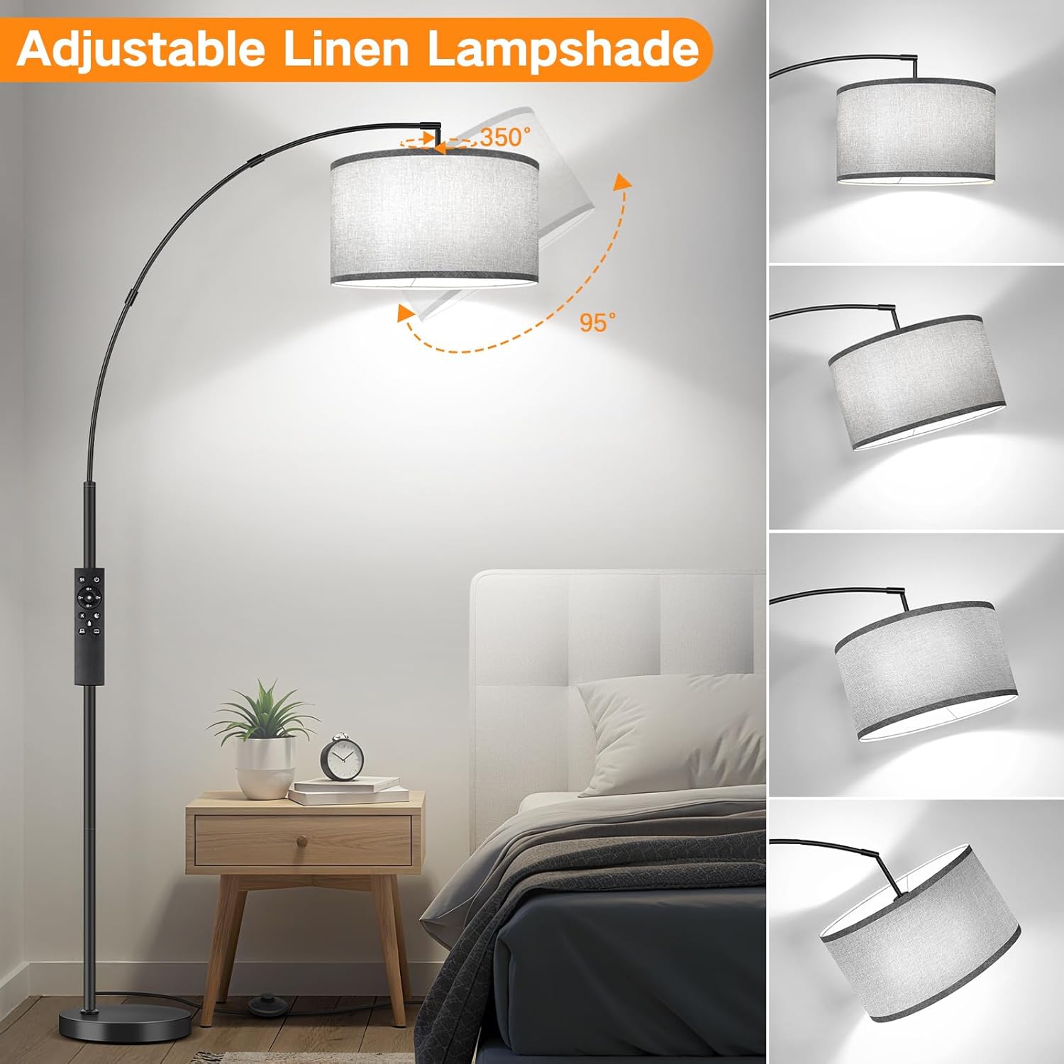 OUTON Lampada da Terra ad Arco Moderna 205cm - immagine 4