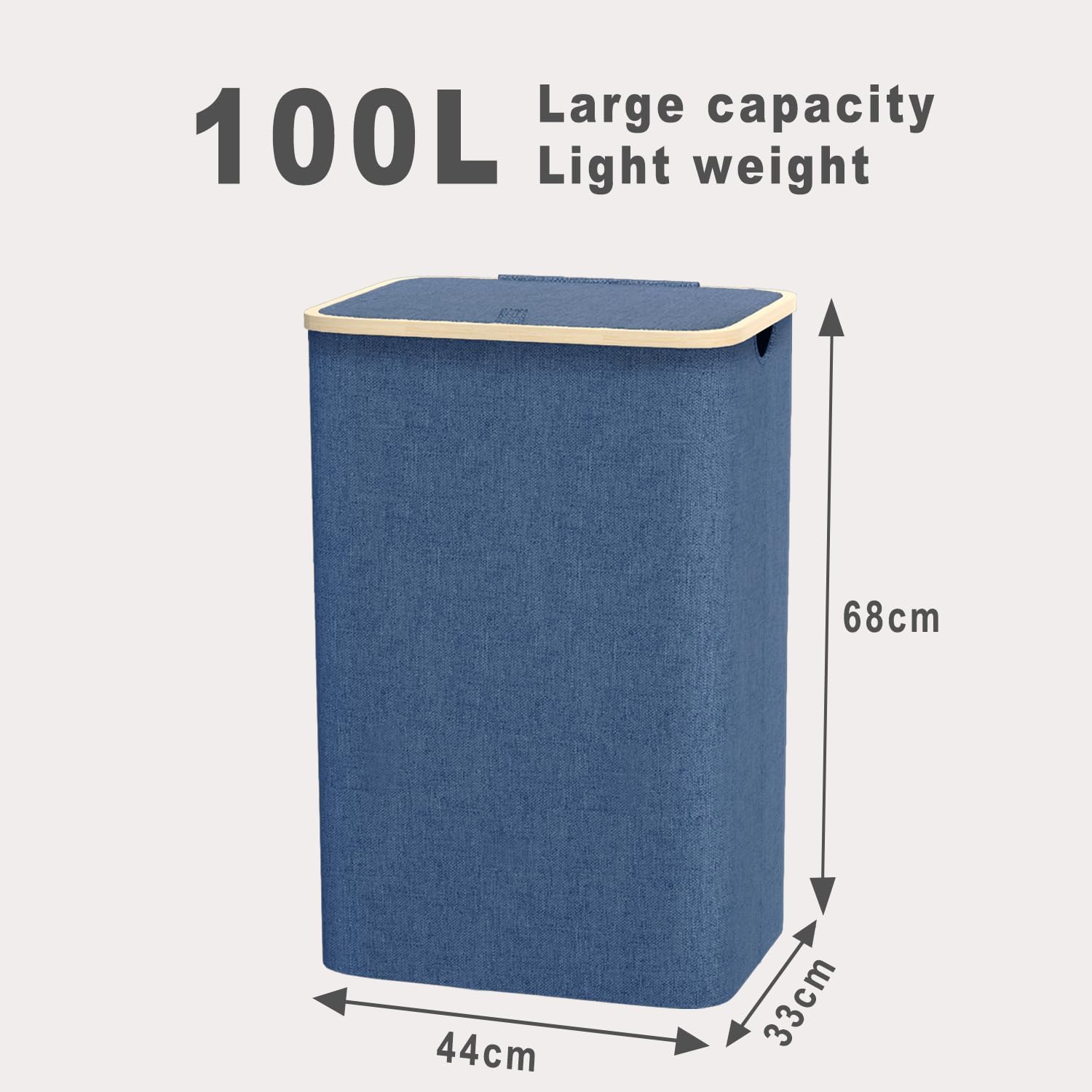 Cesto Portabiancheria Grande XXL 100L con Coperchio - immagine 4