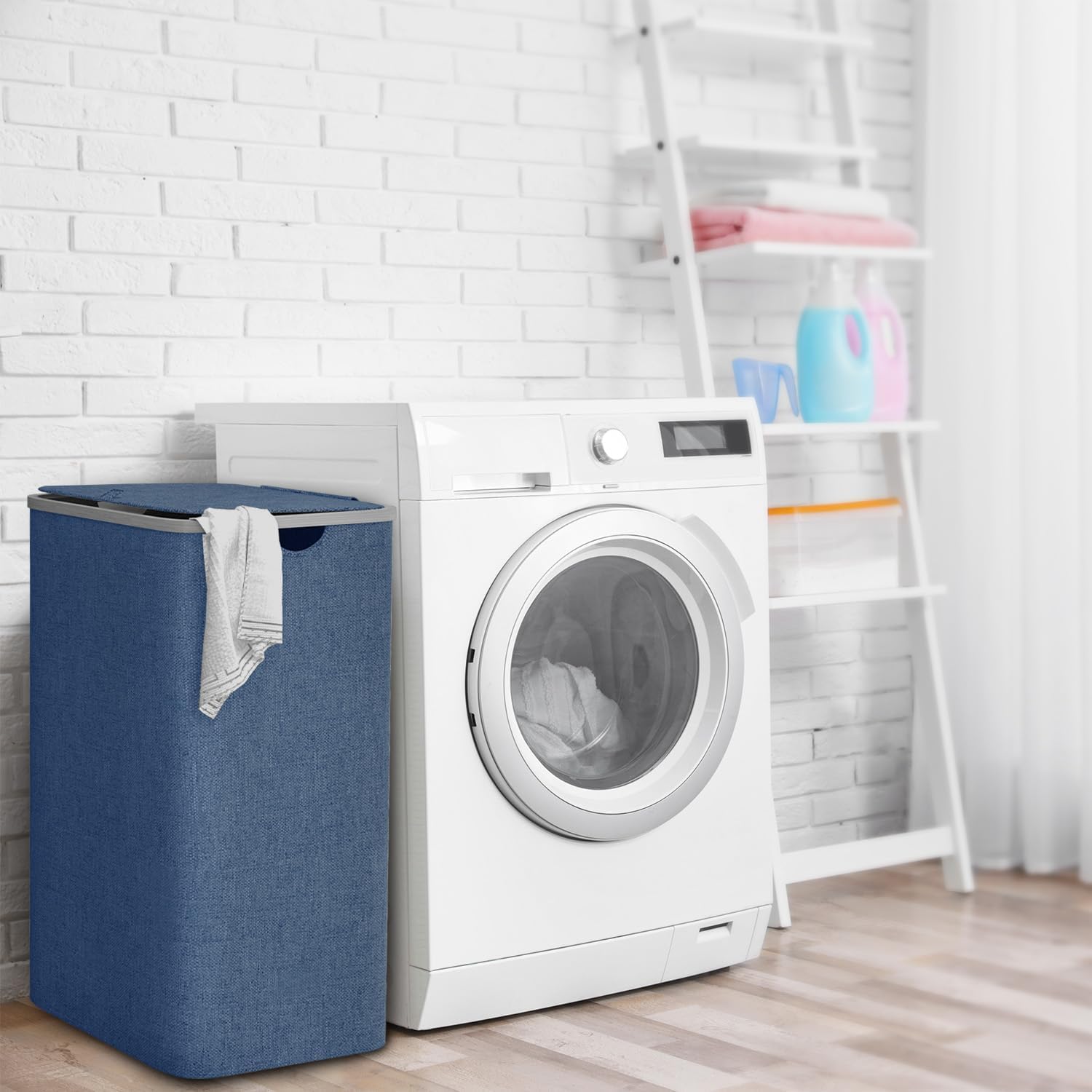 Cesto Portabiancheria Grande XXL 100L con Coperchio - immagine 6