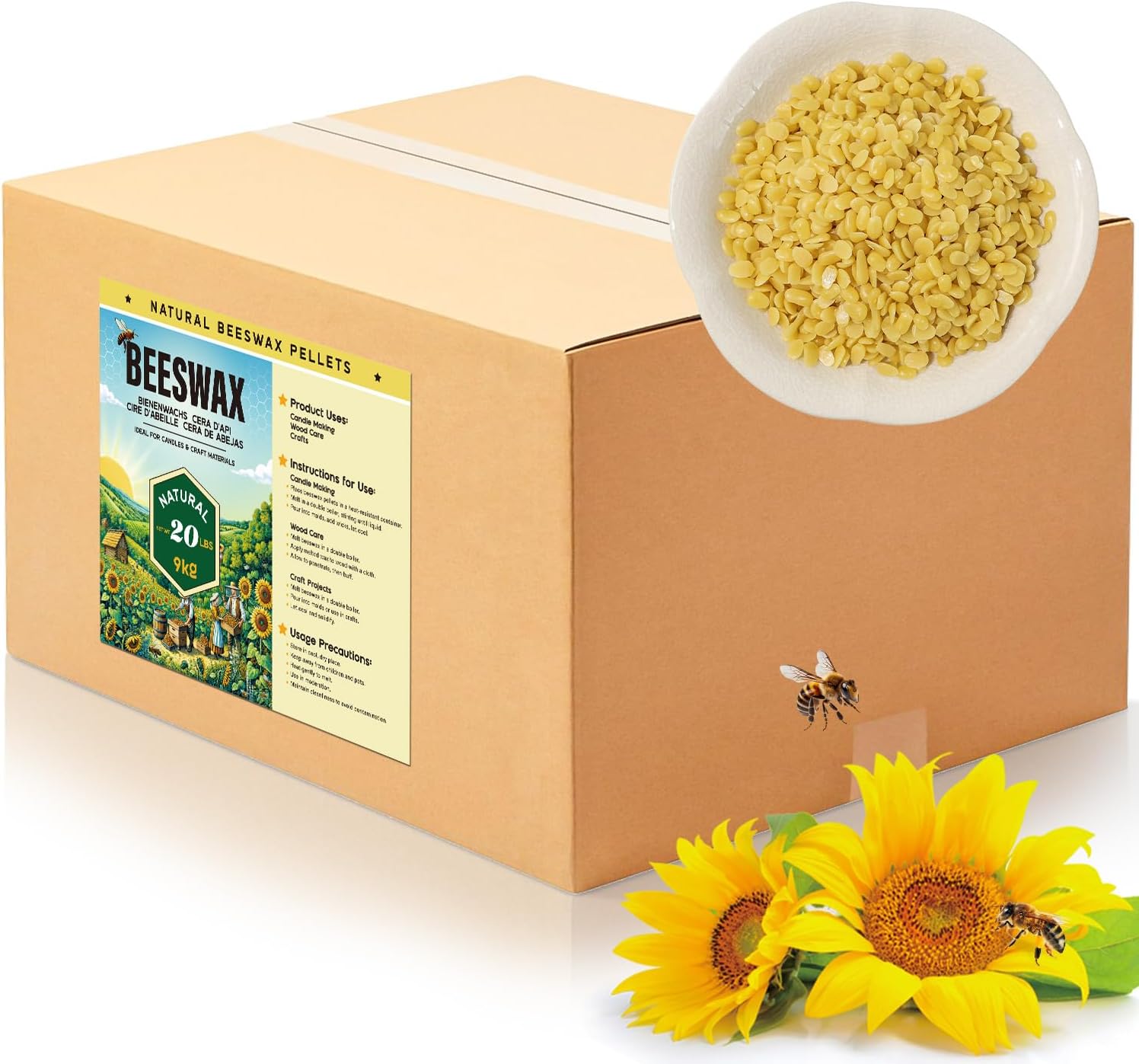 Cera d'Api Gialla 9KG - Pastiglie Naturali - immagine 1