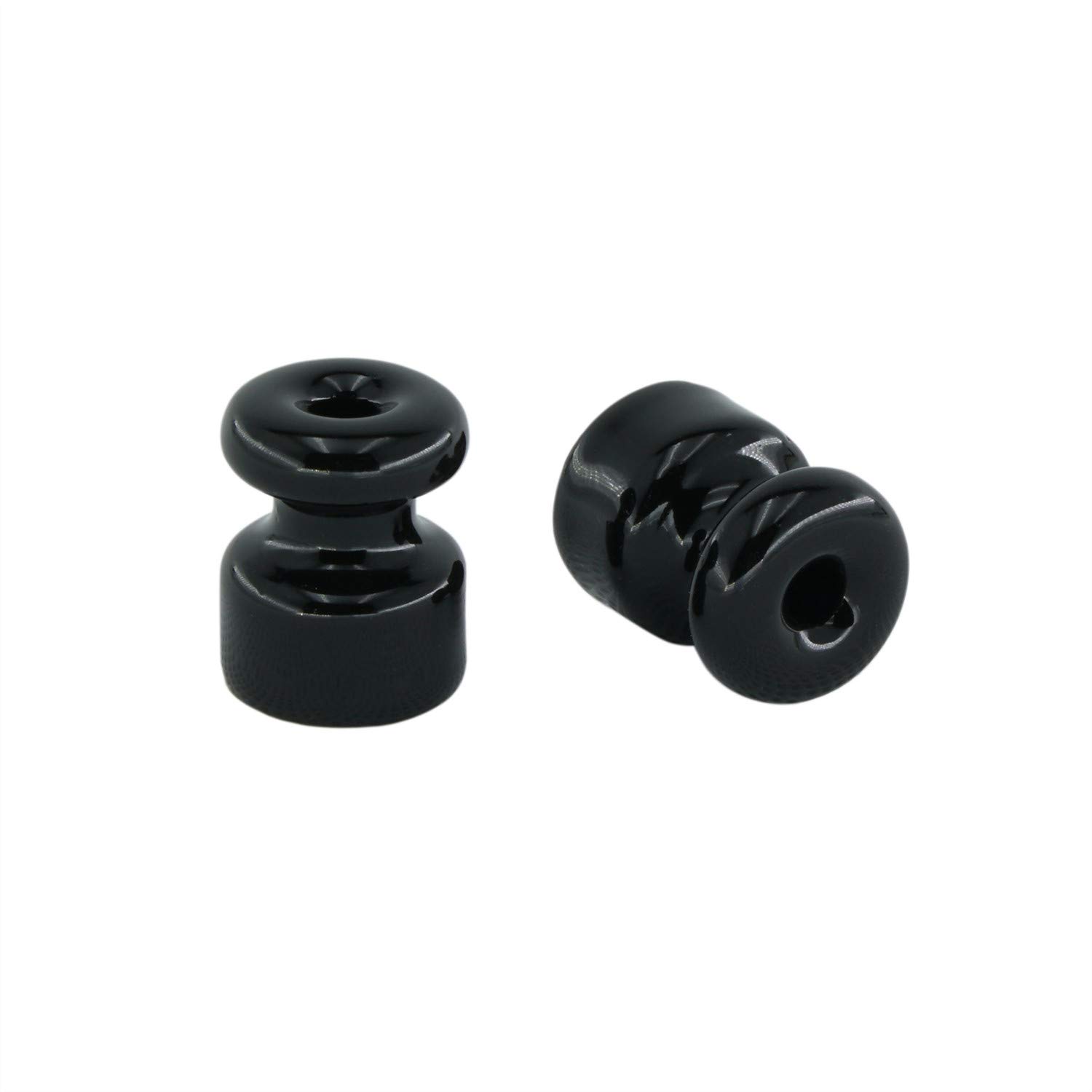 Isolatore/Isolatori in Ceramica per Cavi Trecciati. ø 18mm. Nero. Confezioni 6/25/50 PZ (50 Pezzi)