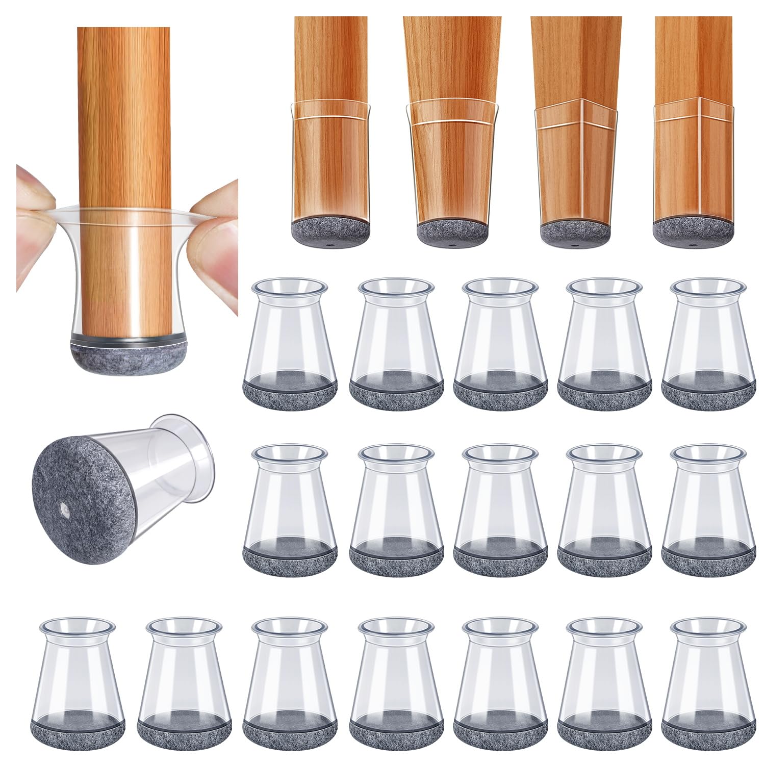 Gicunk 32 Pezzi Gommini per Sedie Rotondi in Silicone