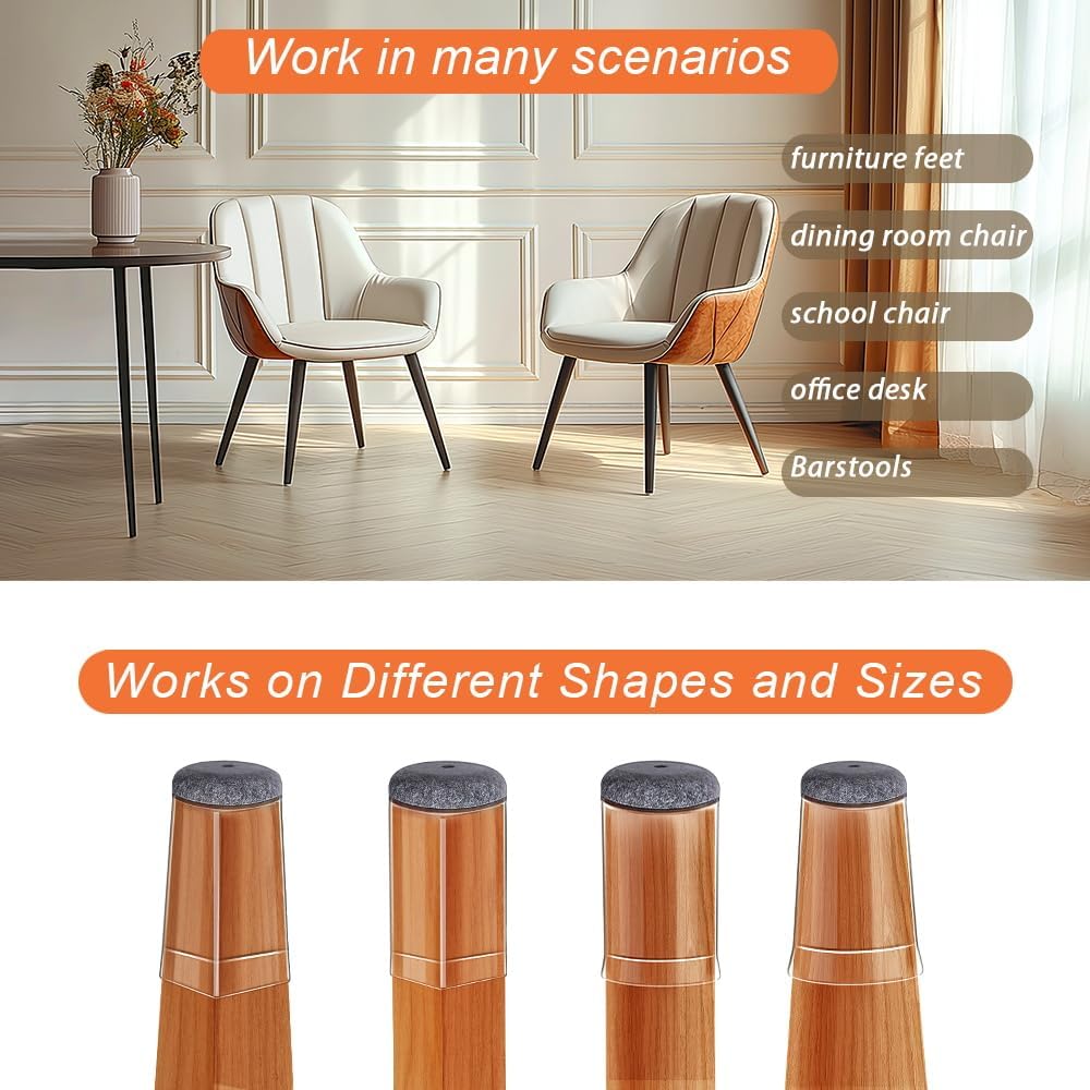 Gicunk 32 Pezzi Gommini per Sedie Rotondi in Silicone - immagine 4