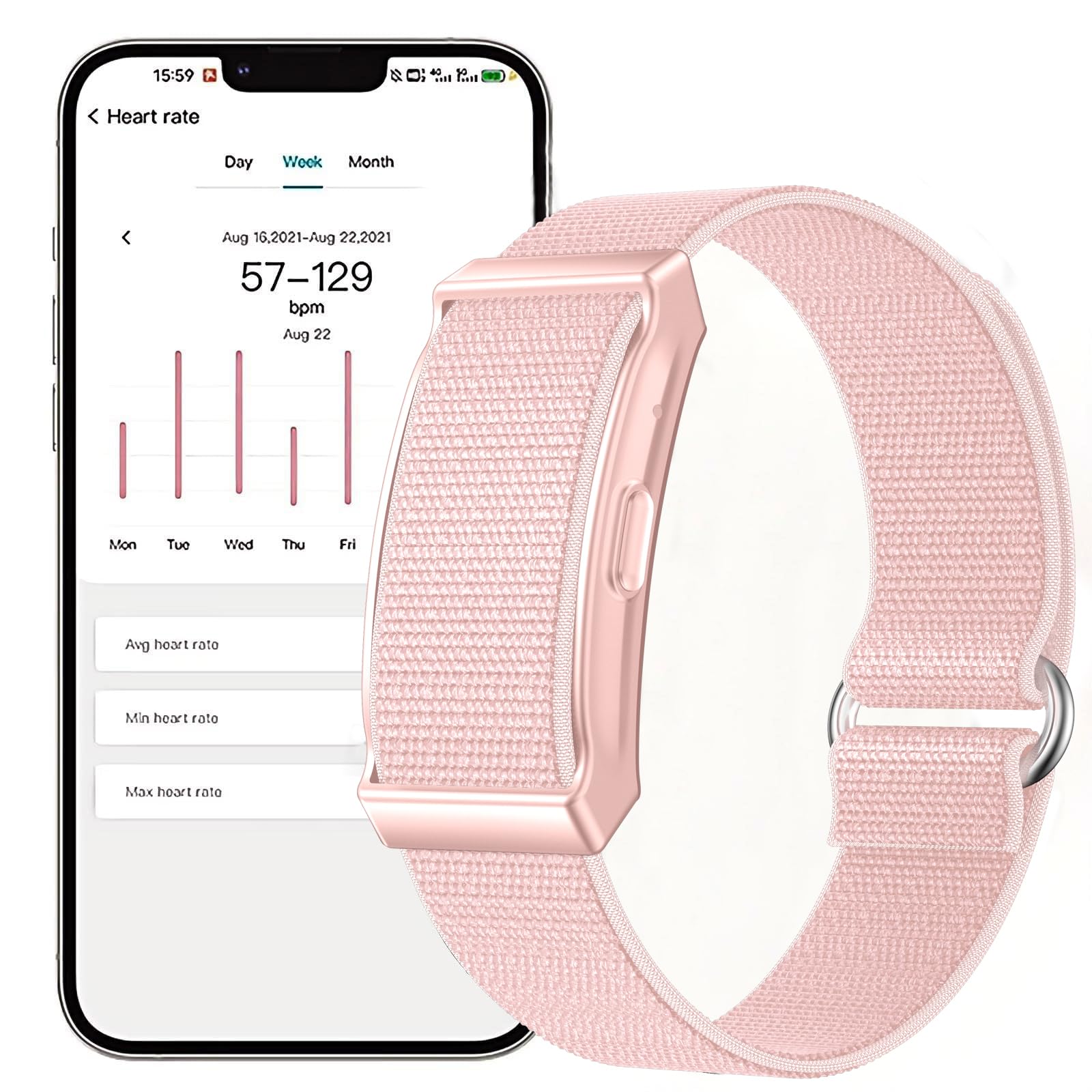 Braccialetto fitness senza display con 2 braccialetti, smartband tracker di attività del sonno, contapassi, lunga durata della batteria, sveglia con vibrazioni, orologio da corsa