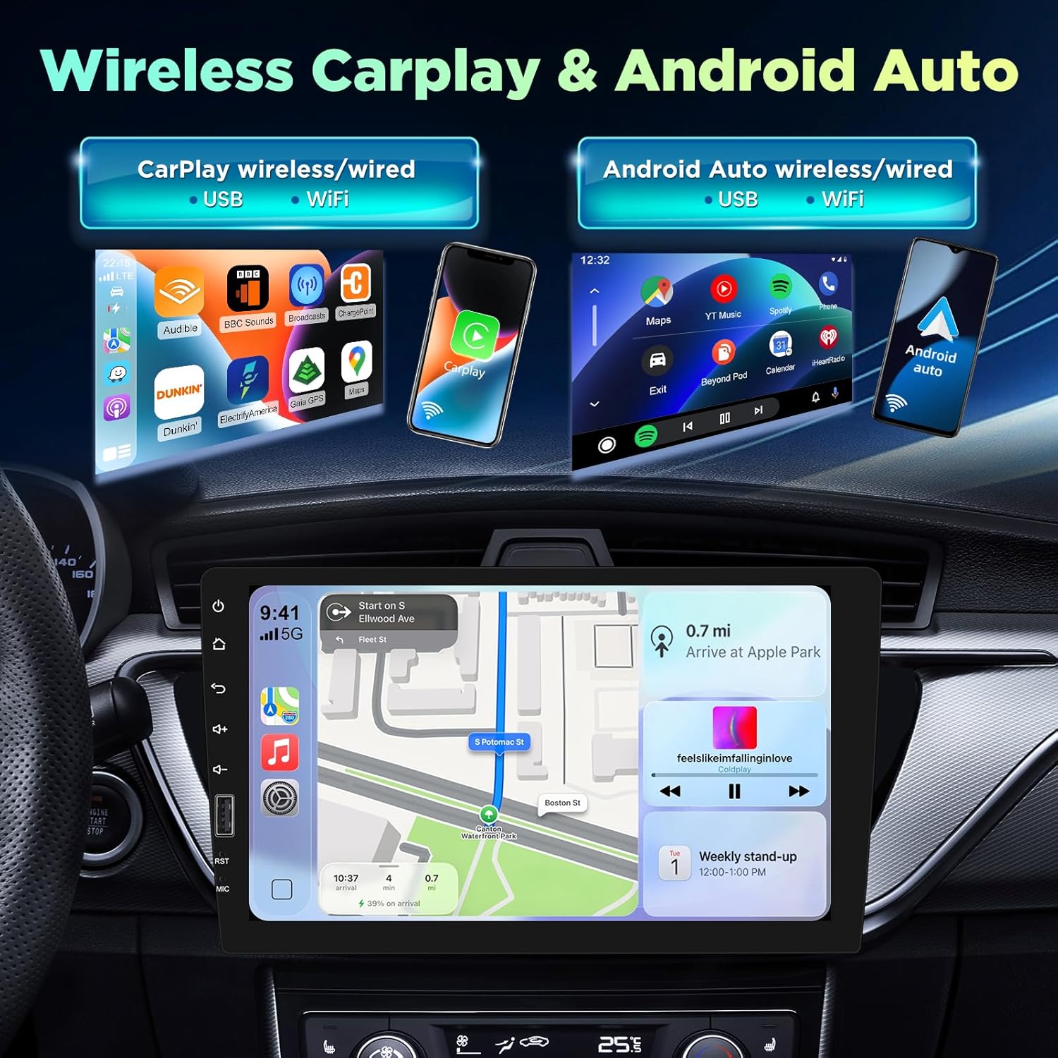 Nhopeew Radio 1 Din Touchscreen 9 Pollici - immagine 2