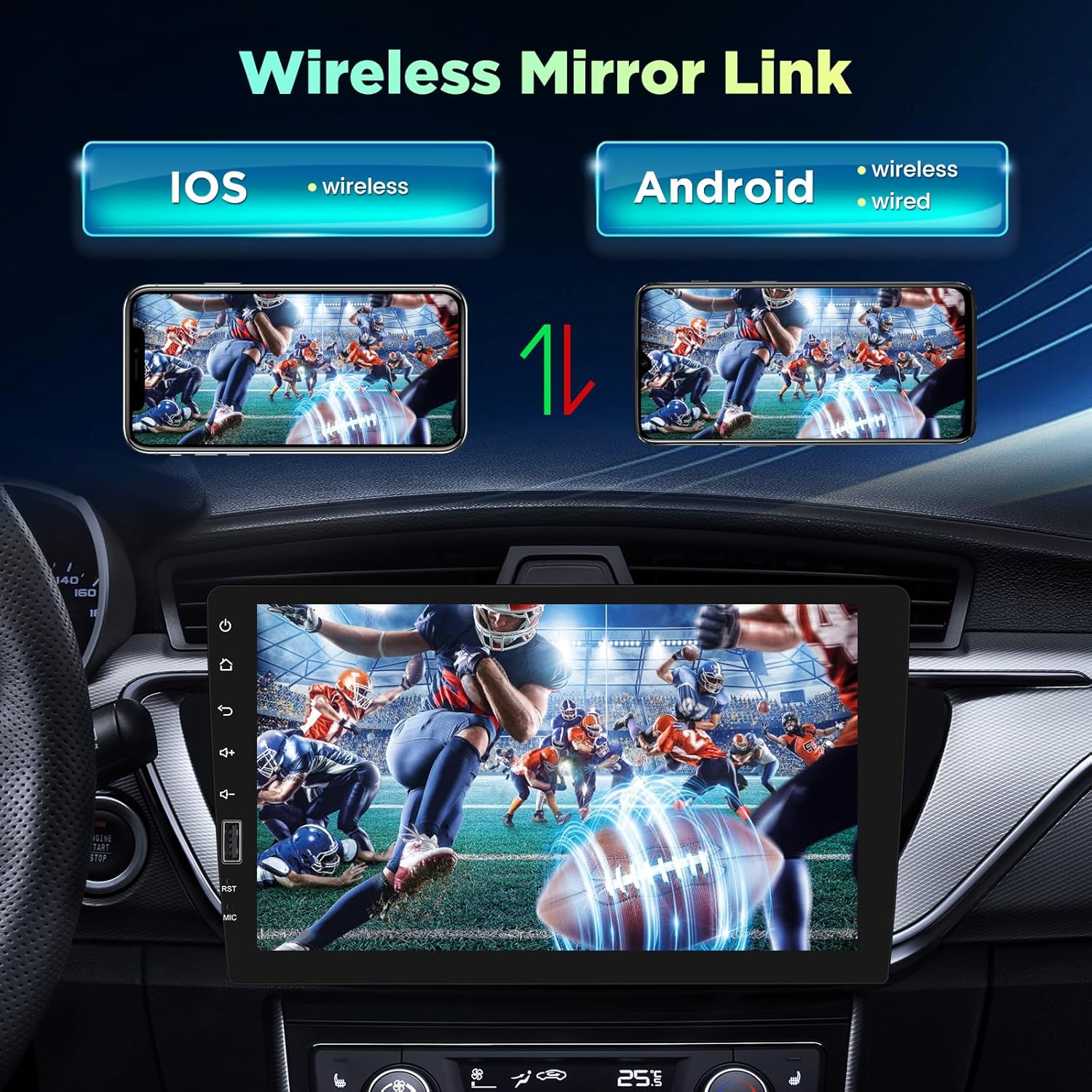 Nhopeew Radio 1 Din Touchscreen 9 Pollici - immagine 3