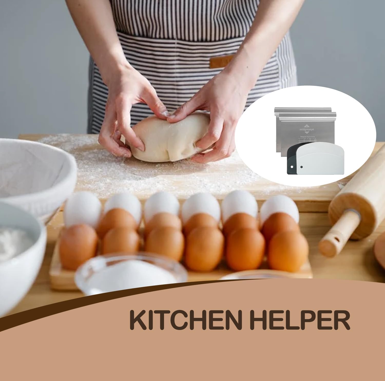 4 Pezzi Taglia Impasto con Scala Graduata Inox - immagine 2