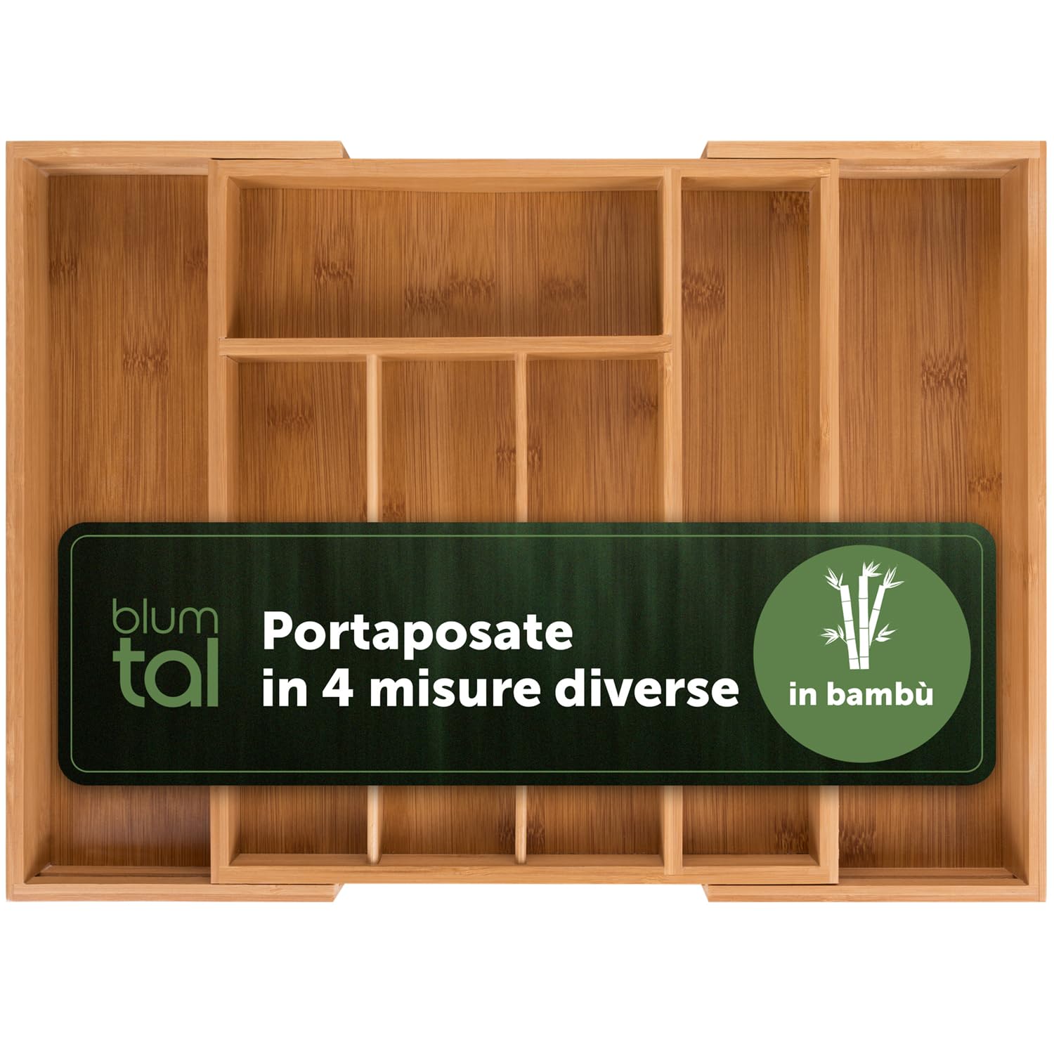 Blumtal Portaposate da Cassetto in Bambù Regolabile
