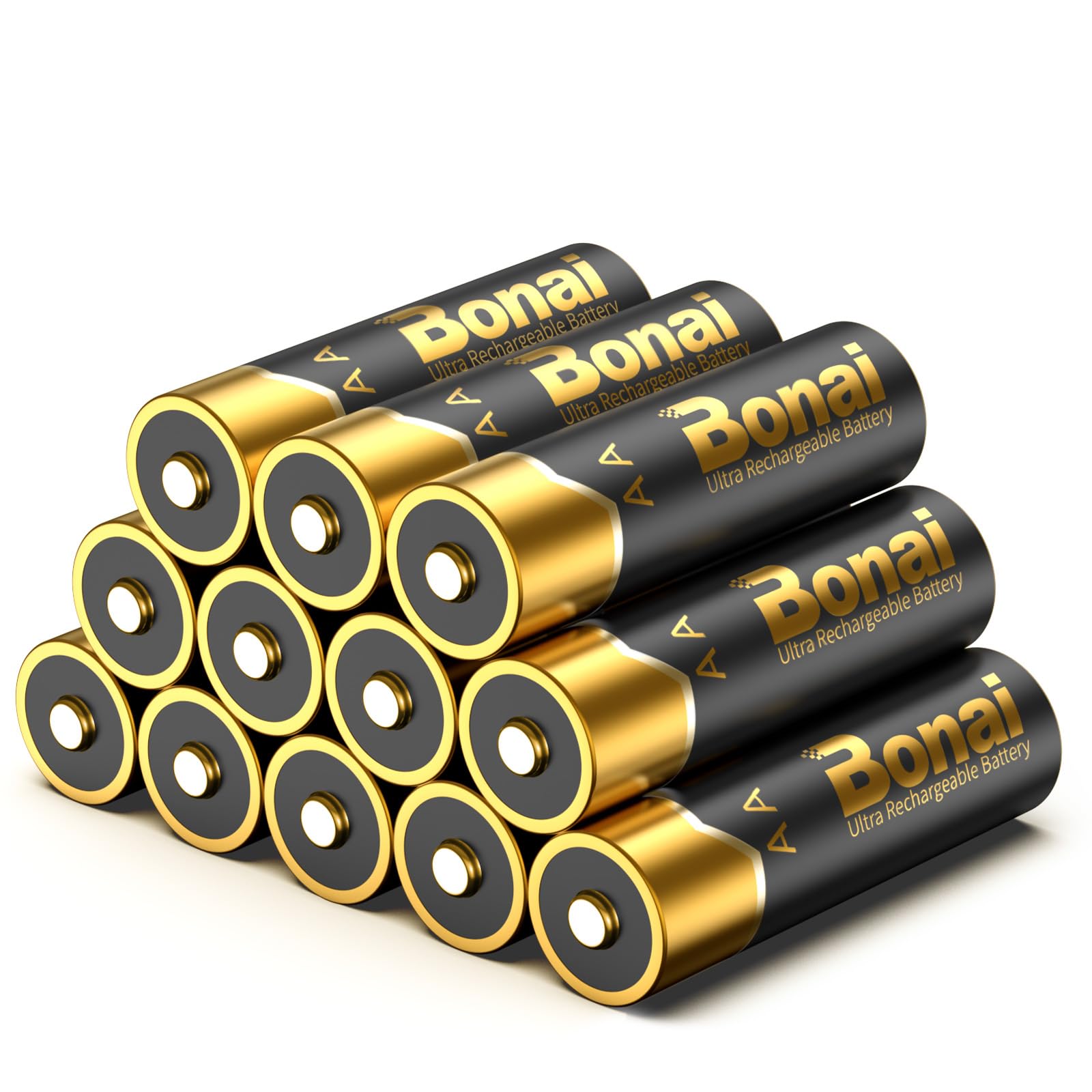 Bonai Batterie Ricaricabili AA 2800mAh Ni-MH (12 pezzi)
