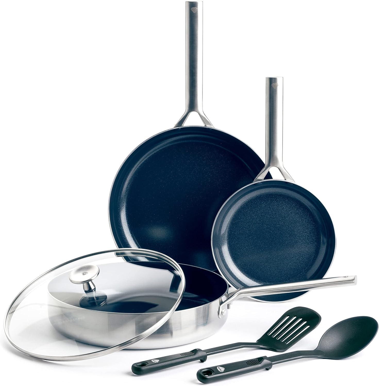 Blue Diamond Cookware Triple Steel Set Pentole 6 Pezzi, Argento