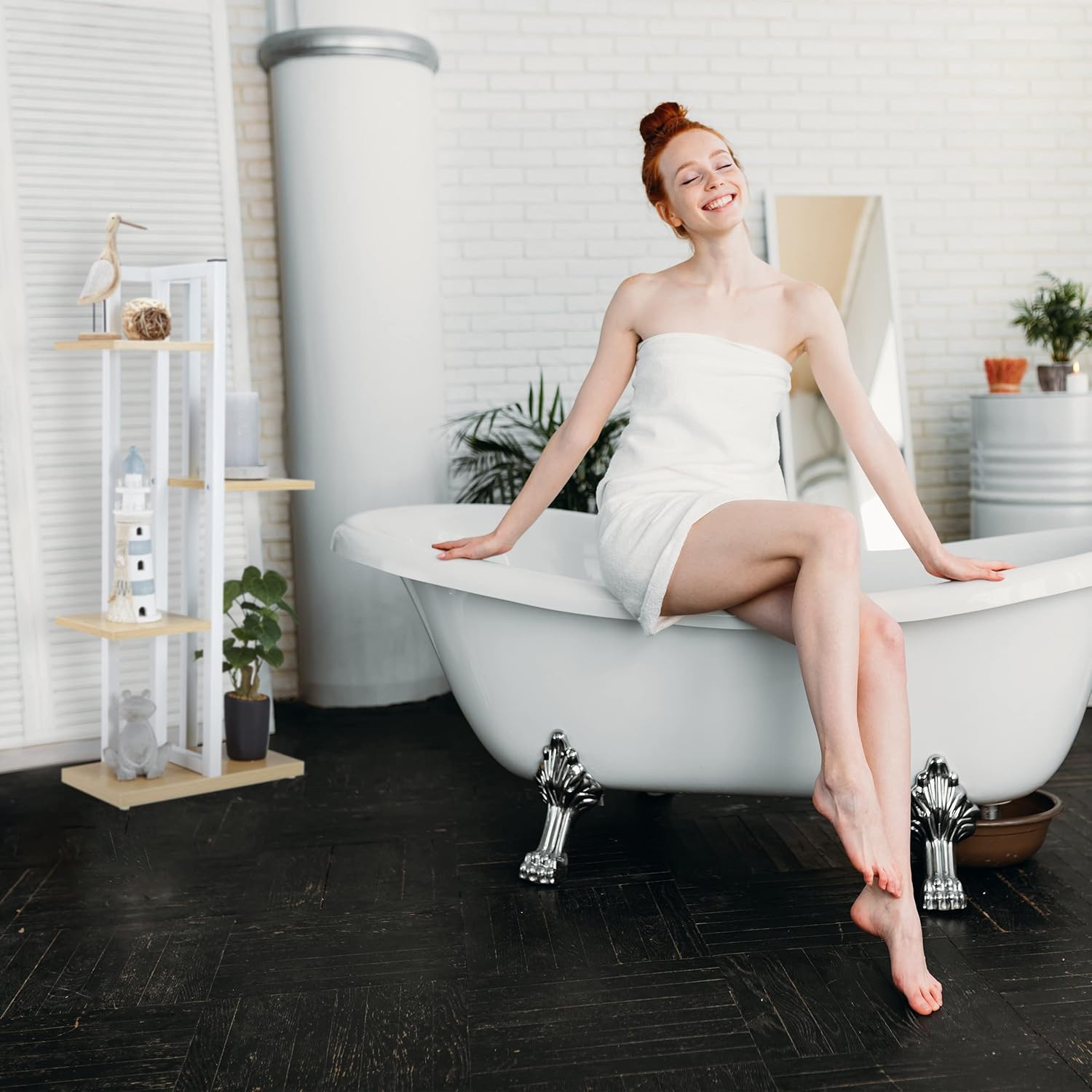 Relaxdays Scaffale Portavasi 4 Ripiani, Marrone Chiaro - immagine 3