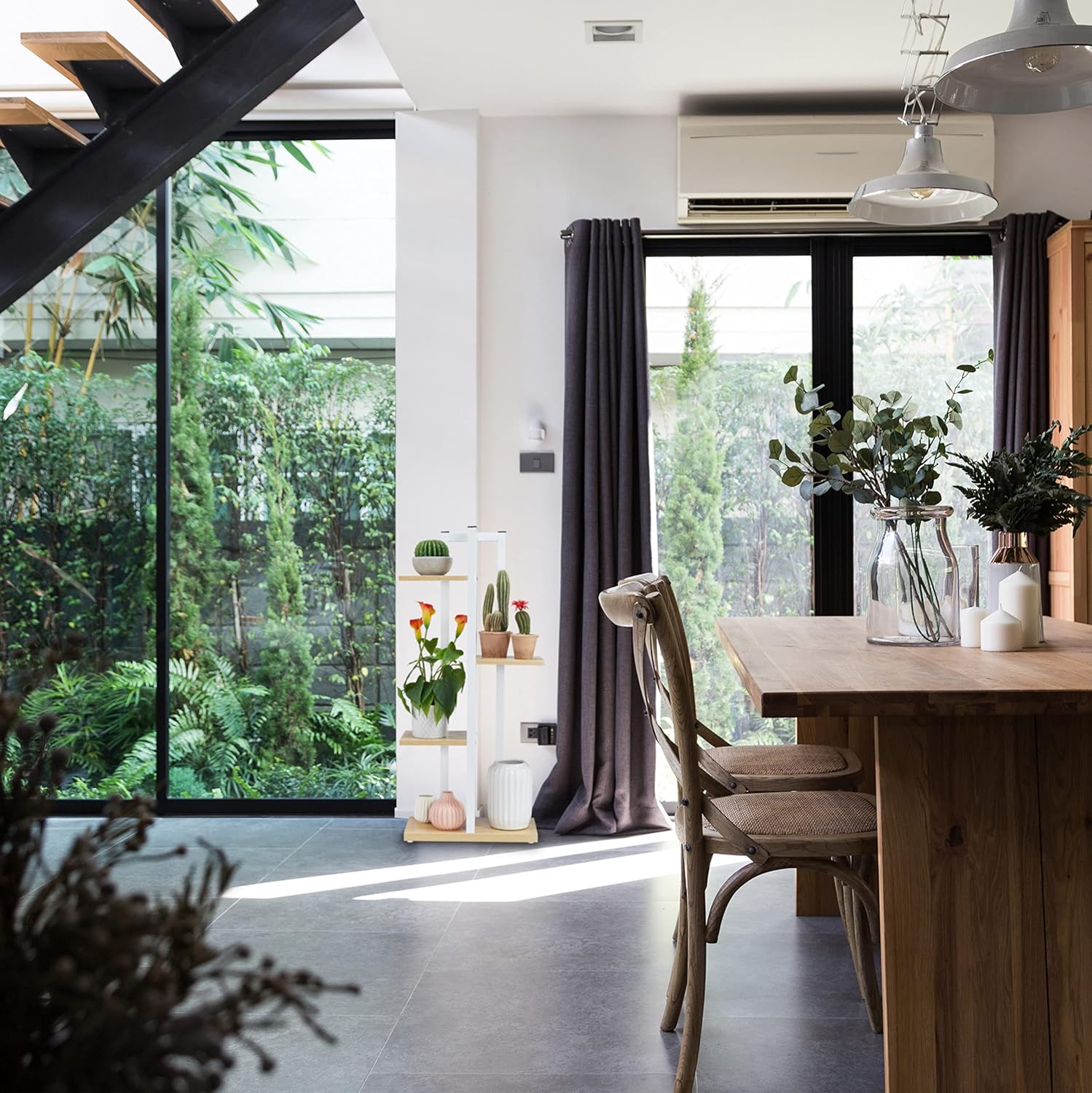 Relaxdays Scaffale Portavasi 4 Ripiani, Marrone Chiaro - immagine 5