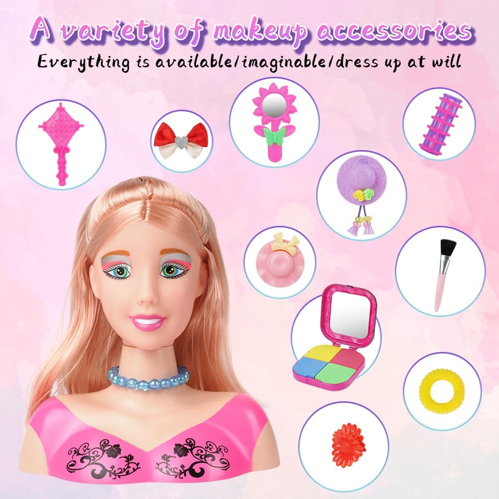 HOTUT Testa Bambola da Truccare e Pettinare - immagine 5