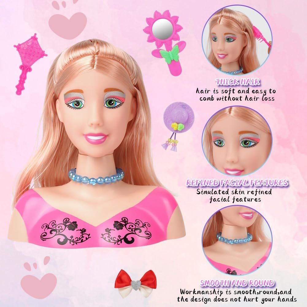 HOTUT Testa Bambola da Truccare e Pettinare - immagine 6