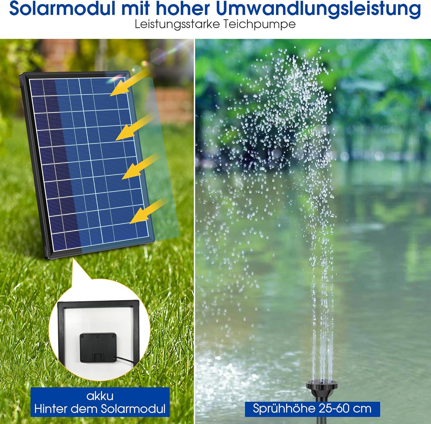 Biling Fontana Solare da Giardino 7.5W con Batteria - immagine 3