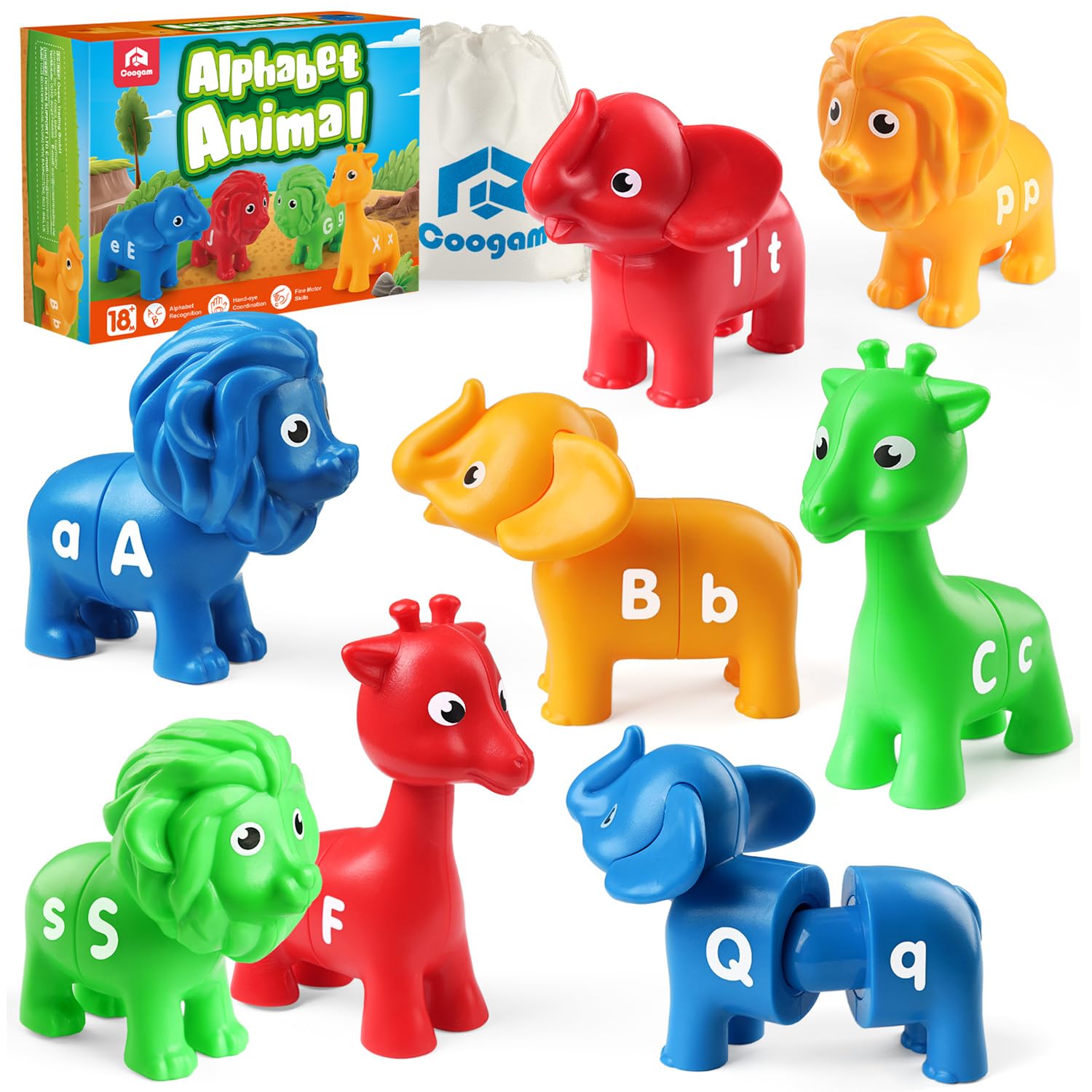 Coogam ABC Animal Letters Matching Game 26 pz