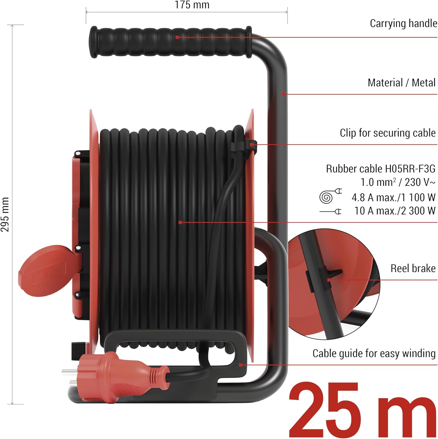 Emos Avvolgicavo 25m con 4 Prese - immagine 4