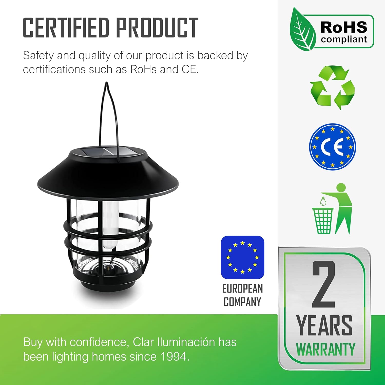 Hybec - Lanterne Solari da Giardino Potenti (Pack 2) - immagine 6