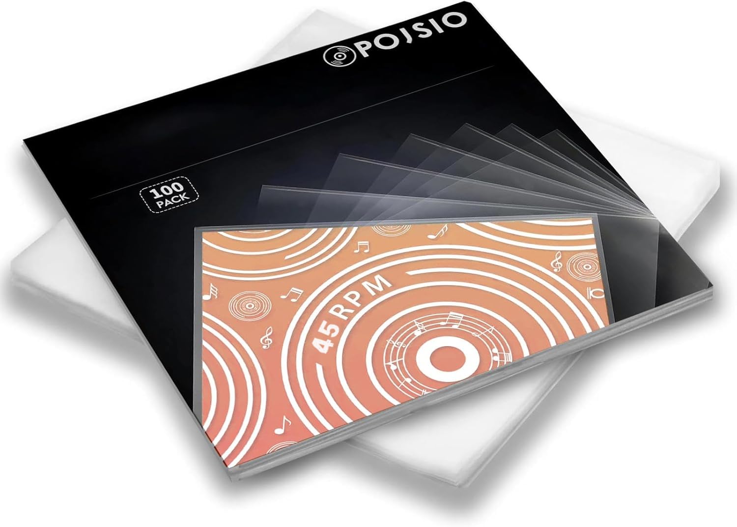 POJSIO 100 Buste Vinili 45 Giri Esterne 7 Pollici