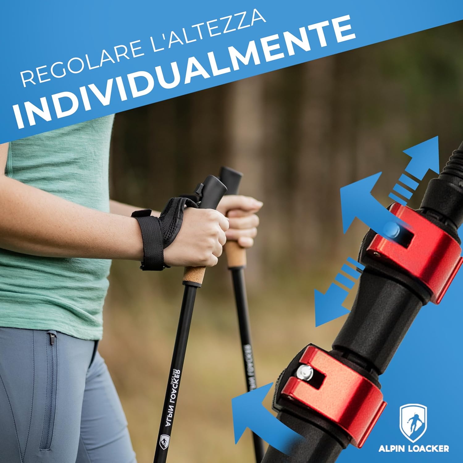 Alpin Loacker Bastoni Trekking Telescopici Alluminio/Carbonio - immagine 4