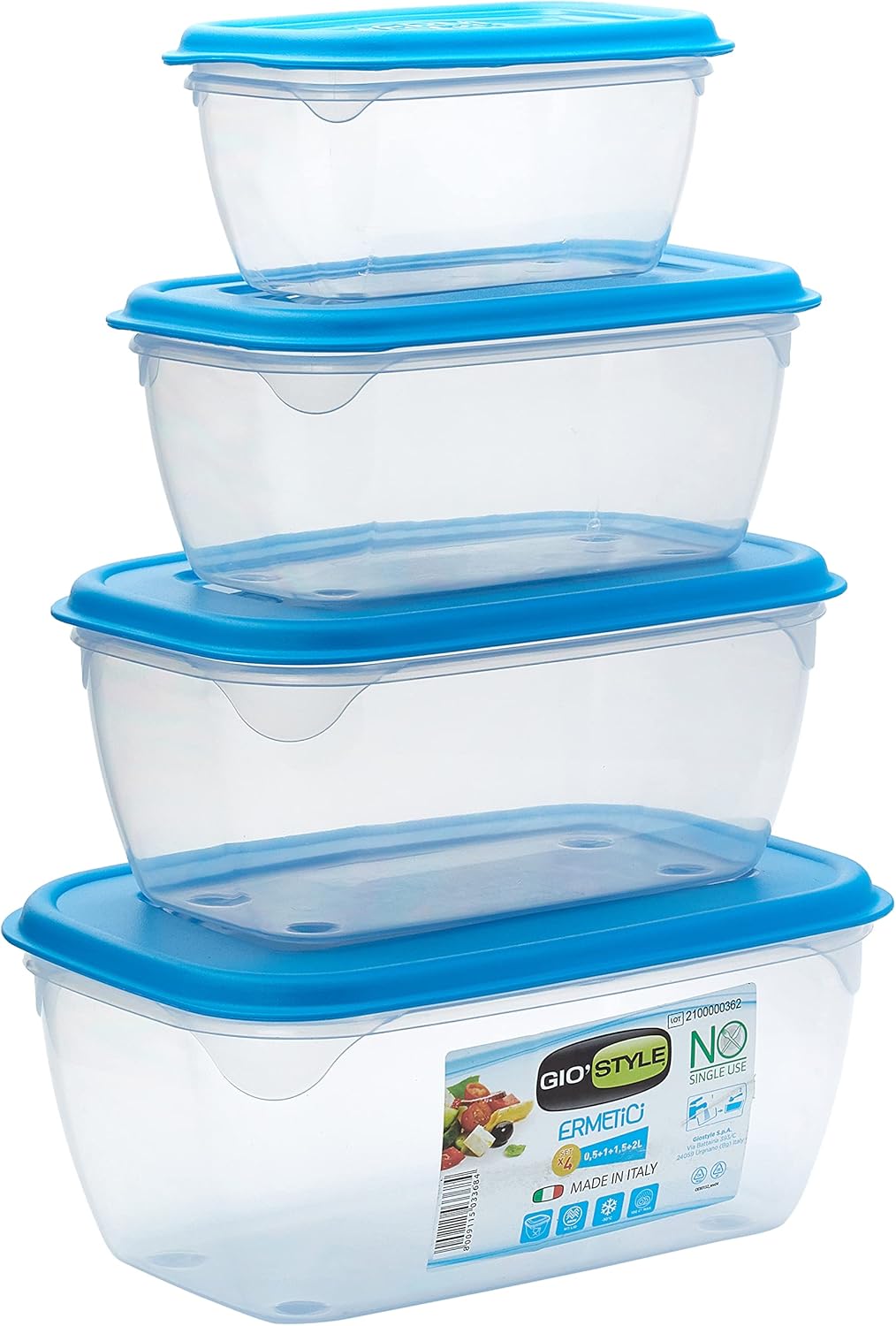 Gio'style Set 4 Contenitori Ermetici Rettangolari - immagine 1