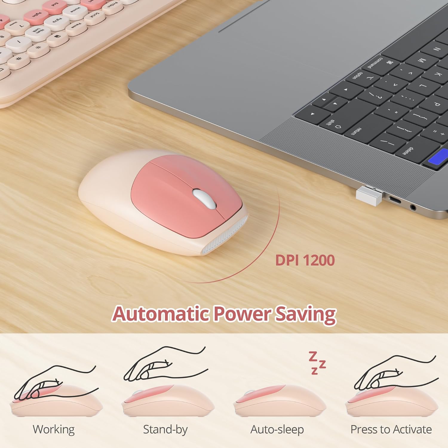 Sbockeeb Tastiera e Mouse Wireless Silenziosi - immagine 6