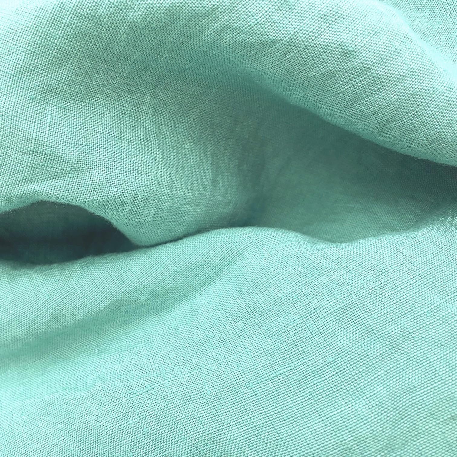 JOWOLLINA Lenzuolo con angoli in 100% lino slavato (200 x 200 + 25 cm, Beach Glass)