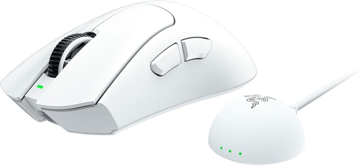 Razer DeathAdder V4 Pro - Mouse Wireless Ergonomico 57g, Bianco - immagine 9