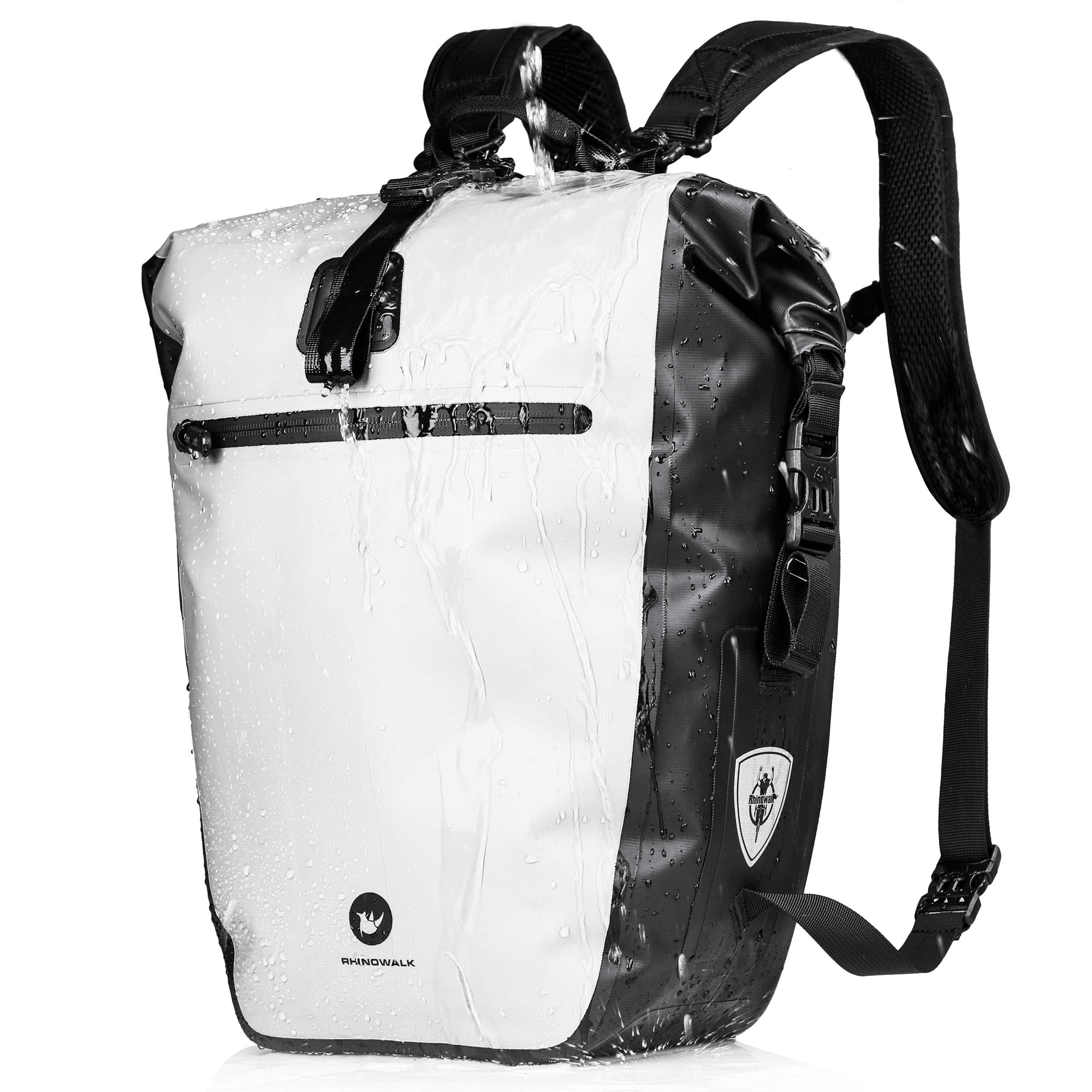 Borsa Bici Impermeabile Multi-Tasca 27L/30L, Bianco