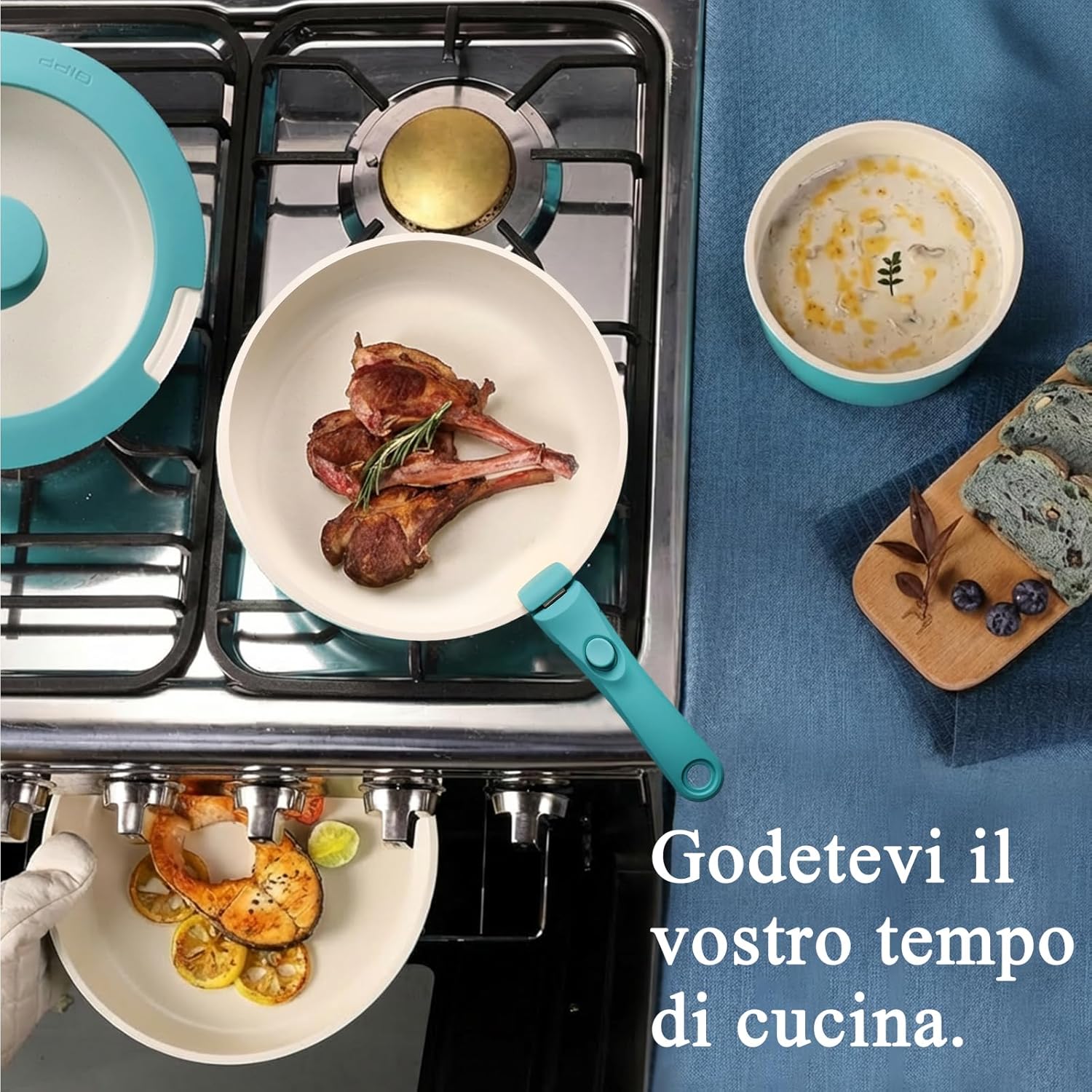 Gipp Set Pentole e Padelle 11 Pezzi Blu Gradiente - immagine 8