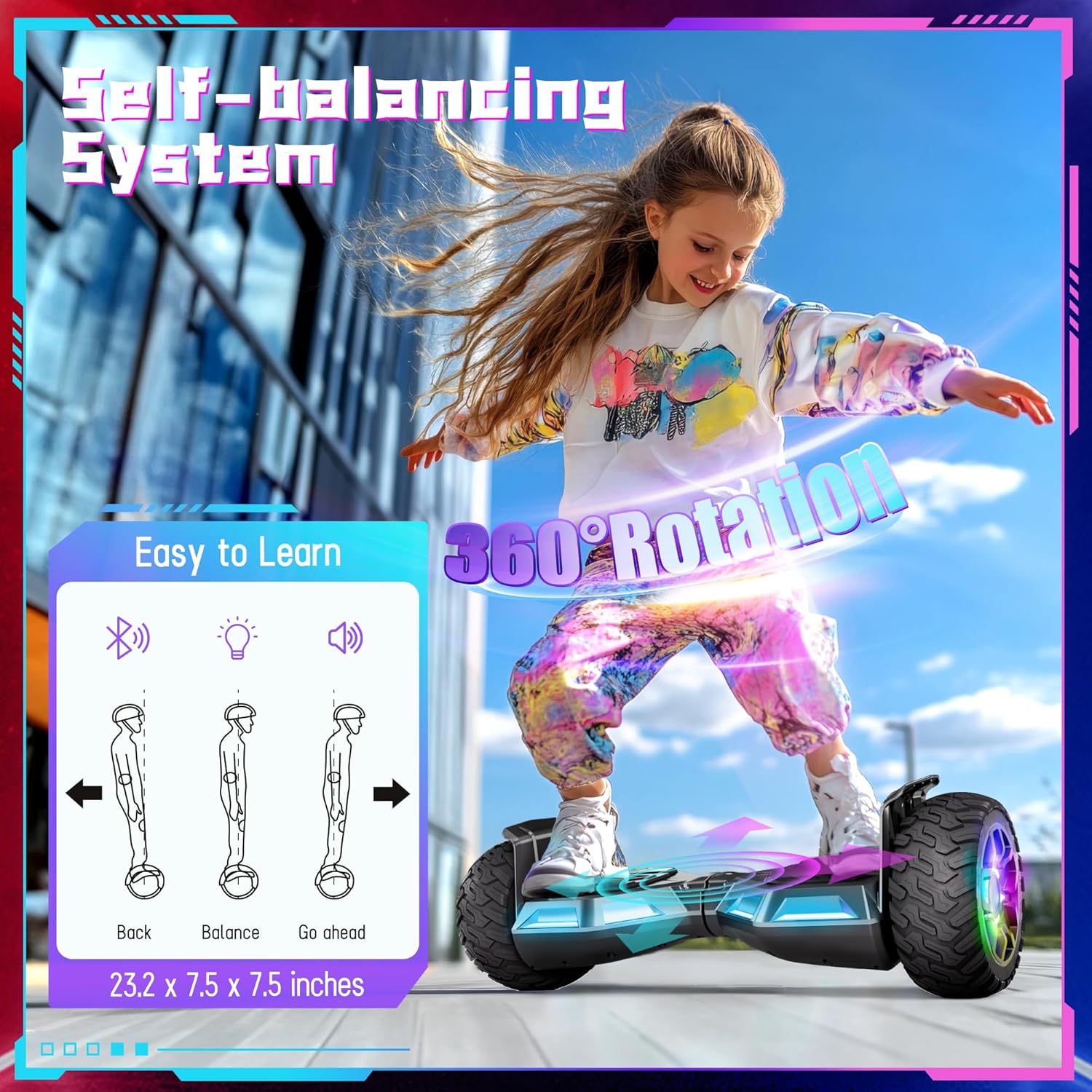 Sisigad Hoverboard Go Kart Seat 8.5" Off Road - immagine 5