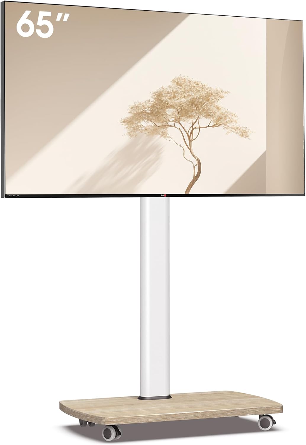 Aokcos Supporto TV Rotante con Ripiano in Legno - immagine 1