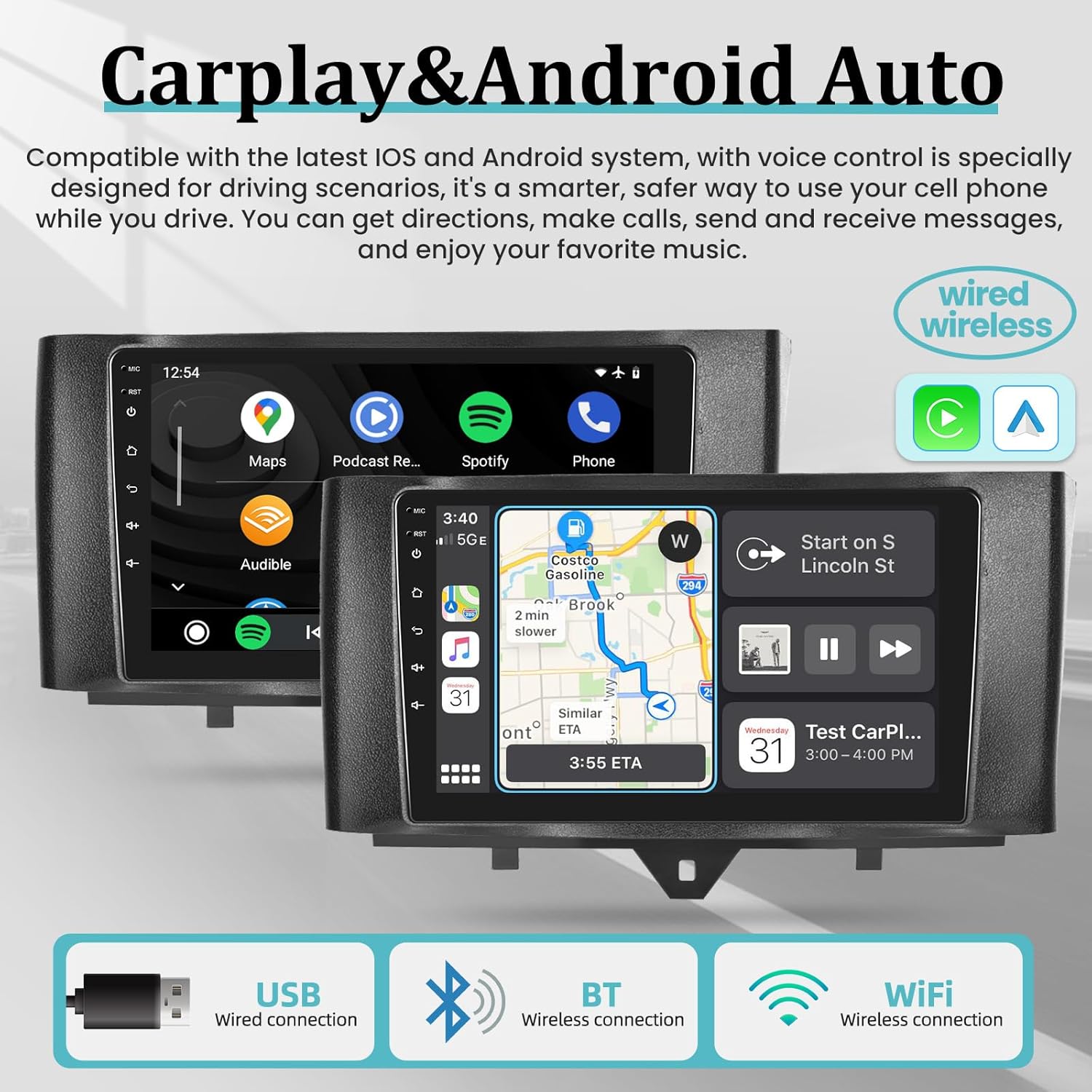 Autoradio Android per Mercedes Benz Smart Fortwo 2011-2015 - immagine 3