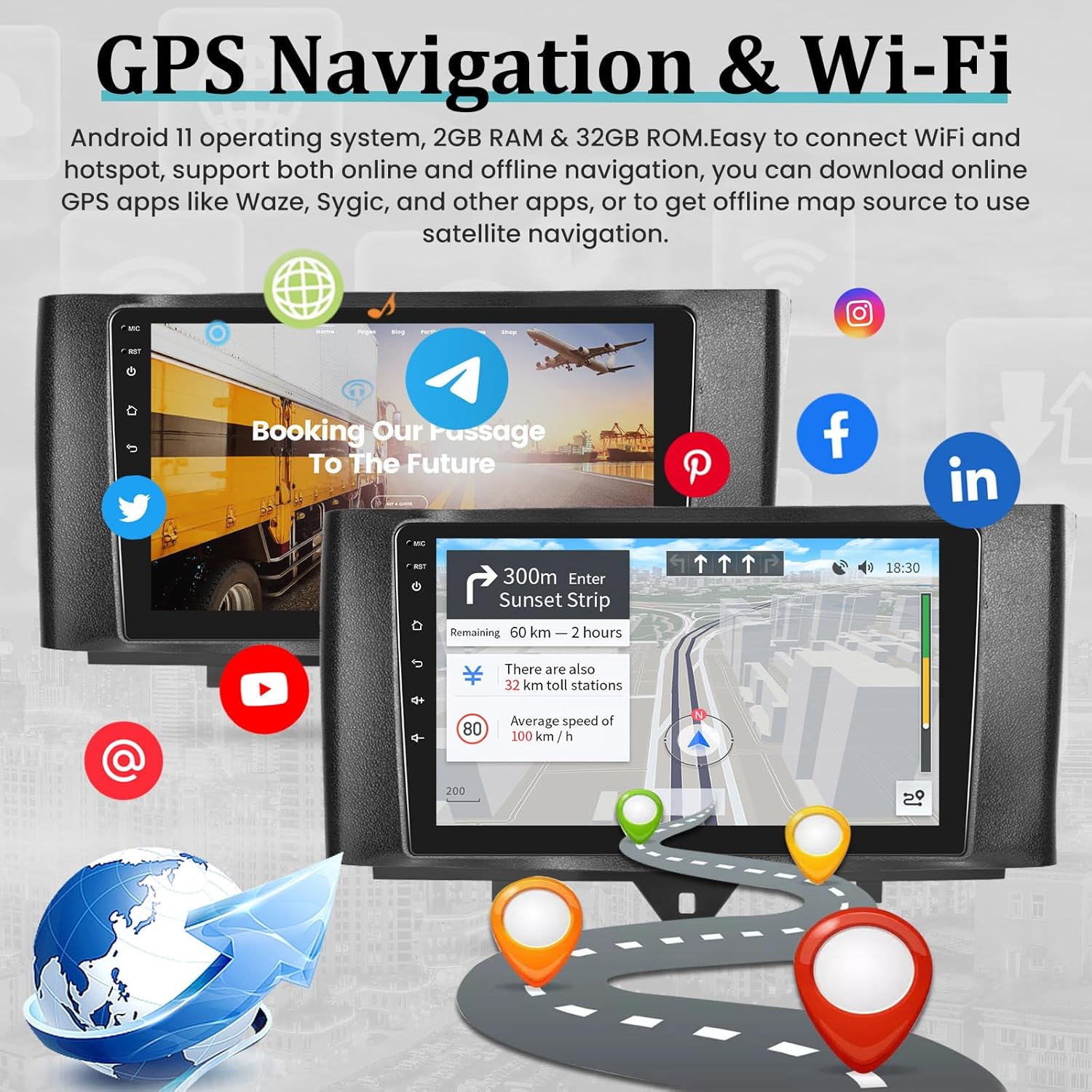 Autoradio Android per Mercedes Benz Smart Fortwo 2011-2015 - immagine 4