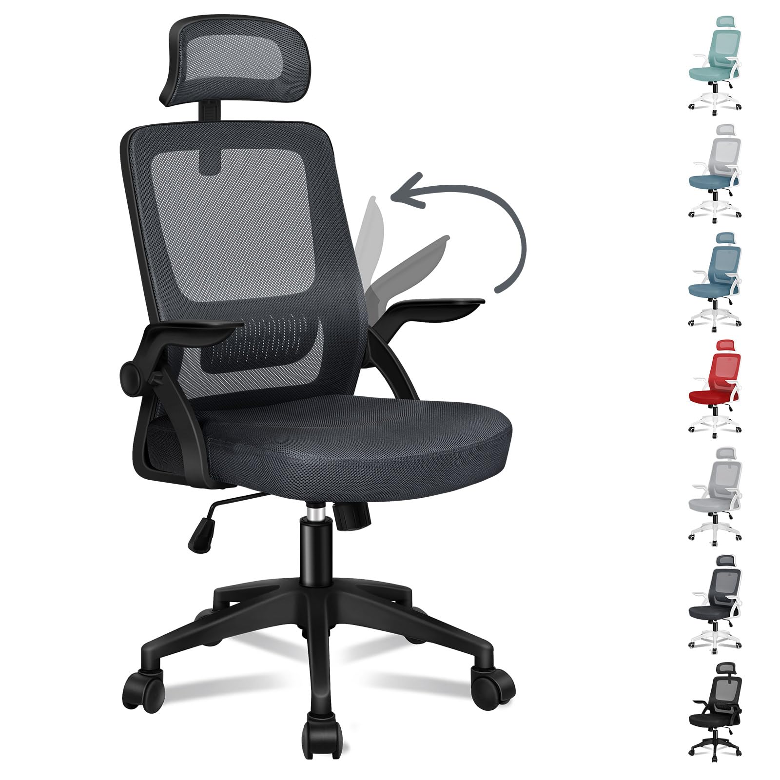 Alfordson Sedia Ufficio Ergonomica Girevole, Grigio